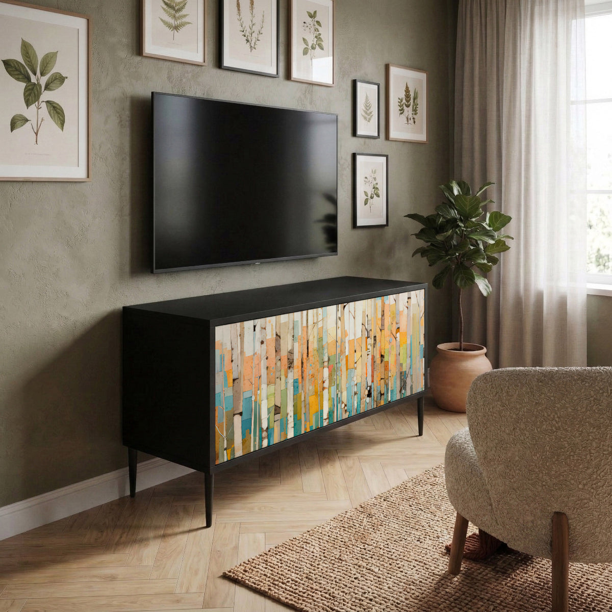 BIRCH KALEIDOSCOPE Compact 2-Door TV Cabinet
