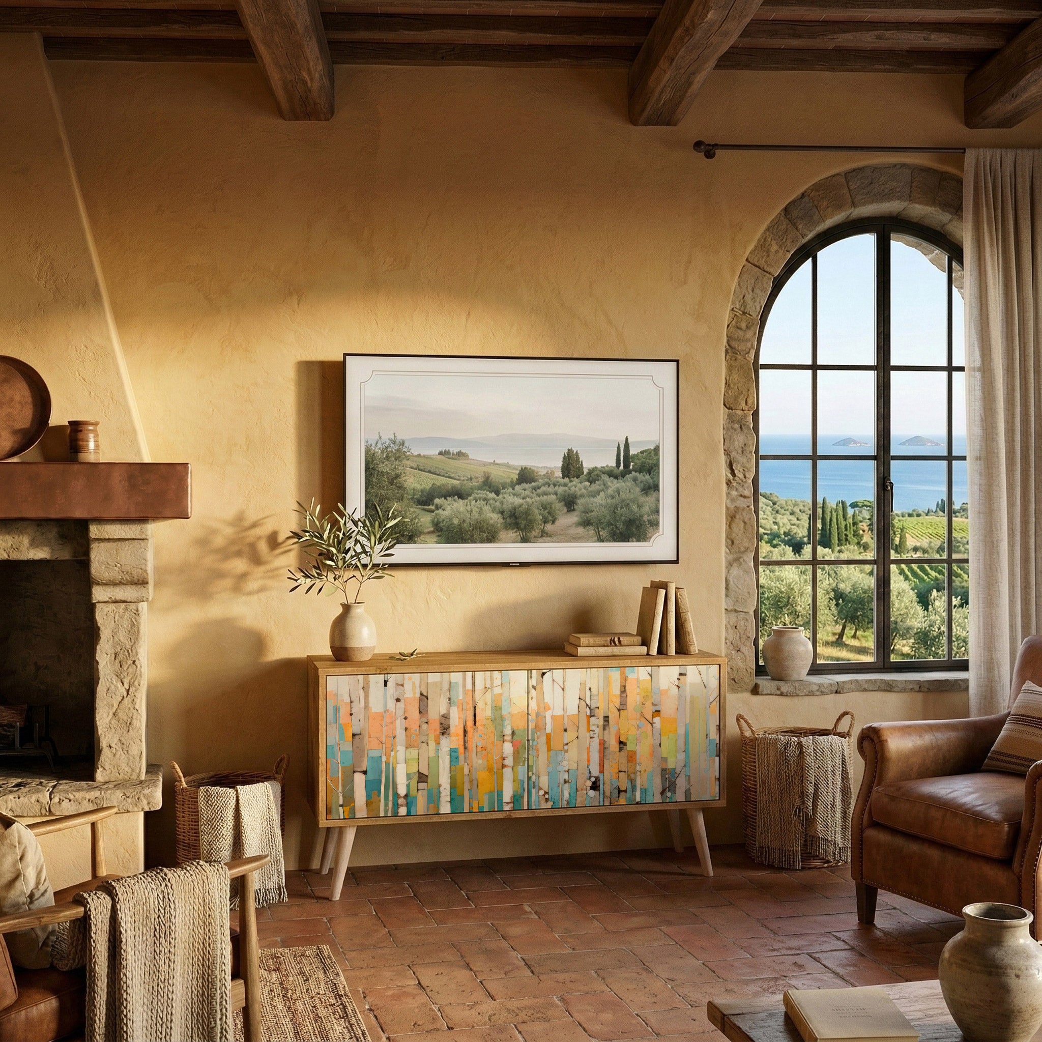 BIRCH KALEIDOSCOPE Compact 2-Door TV Cabinet