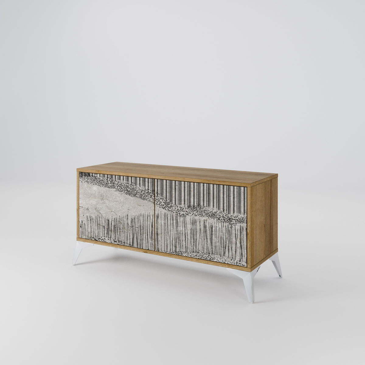 GRAIN LINES Compact 2-Door TV Cabinet