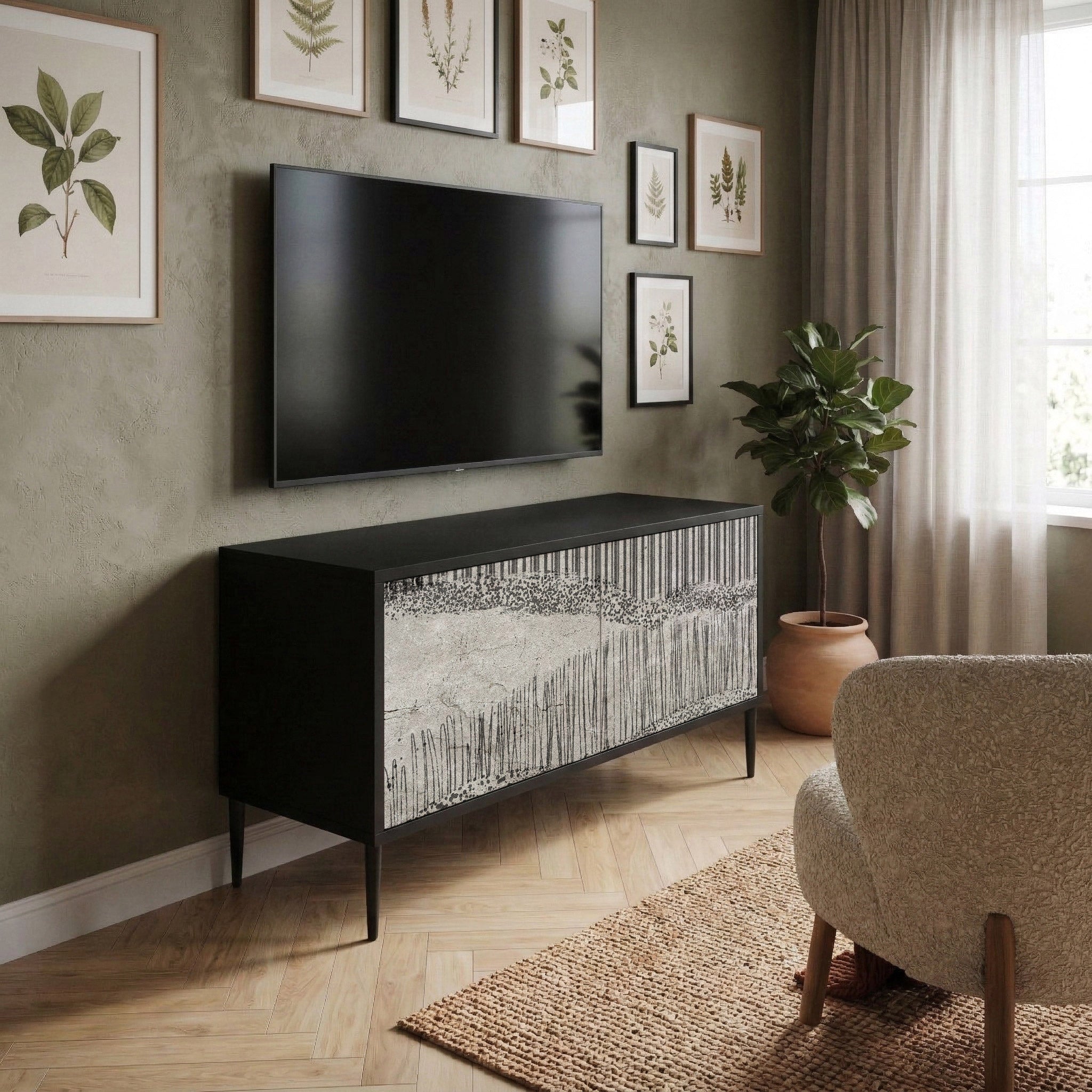 GRAIN LINES Compact 2-Door TV Cabinet