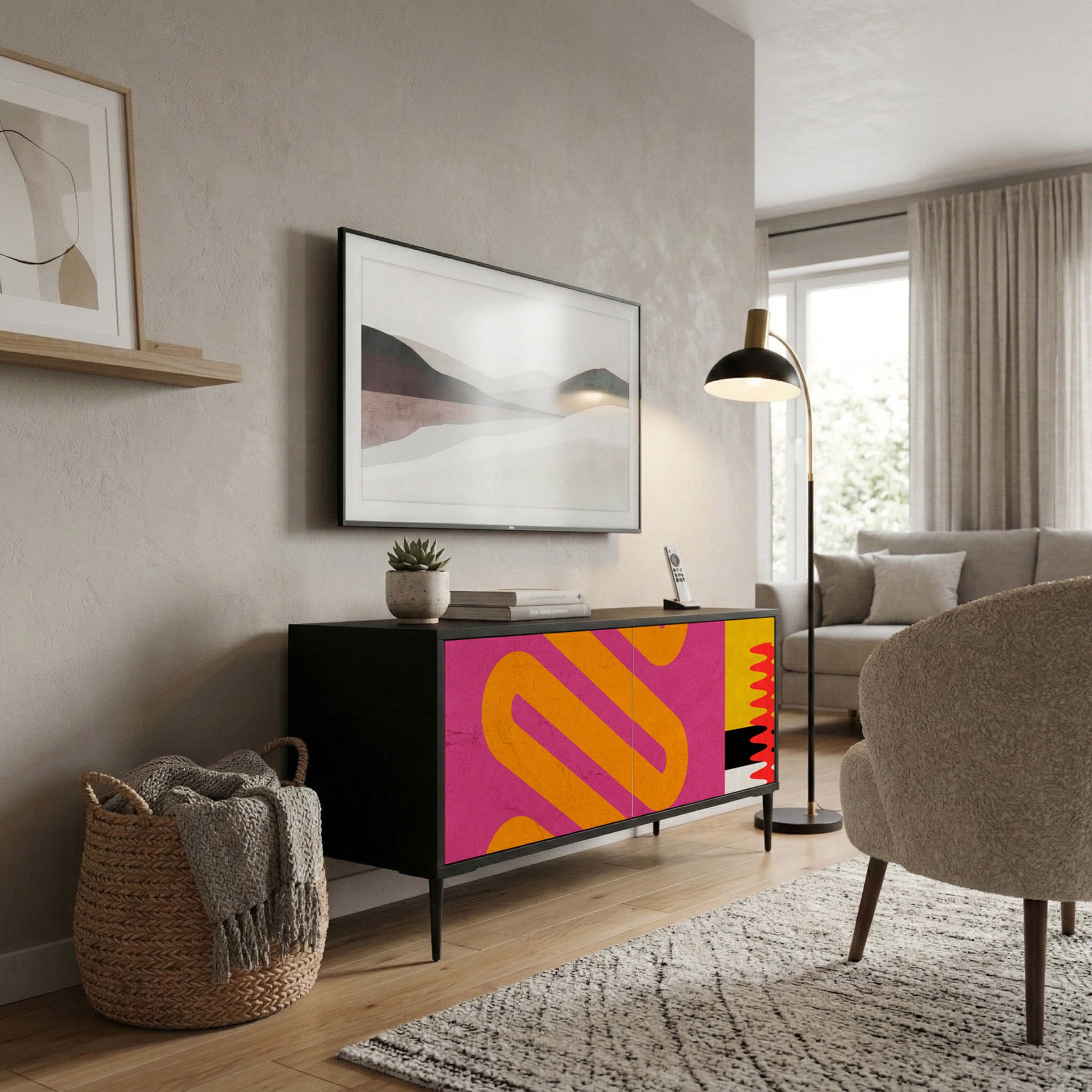 VIVID ART Compact 2-Door TV Cabinet