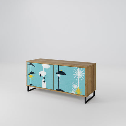 PATHS TO HAPPINESS Compact 2-Door TV Cabinet