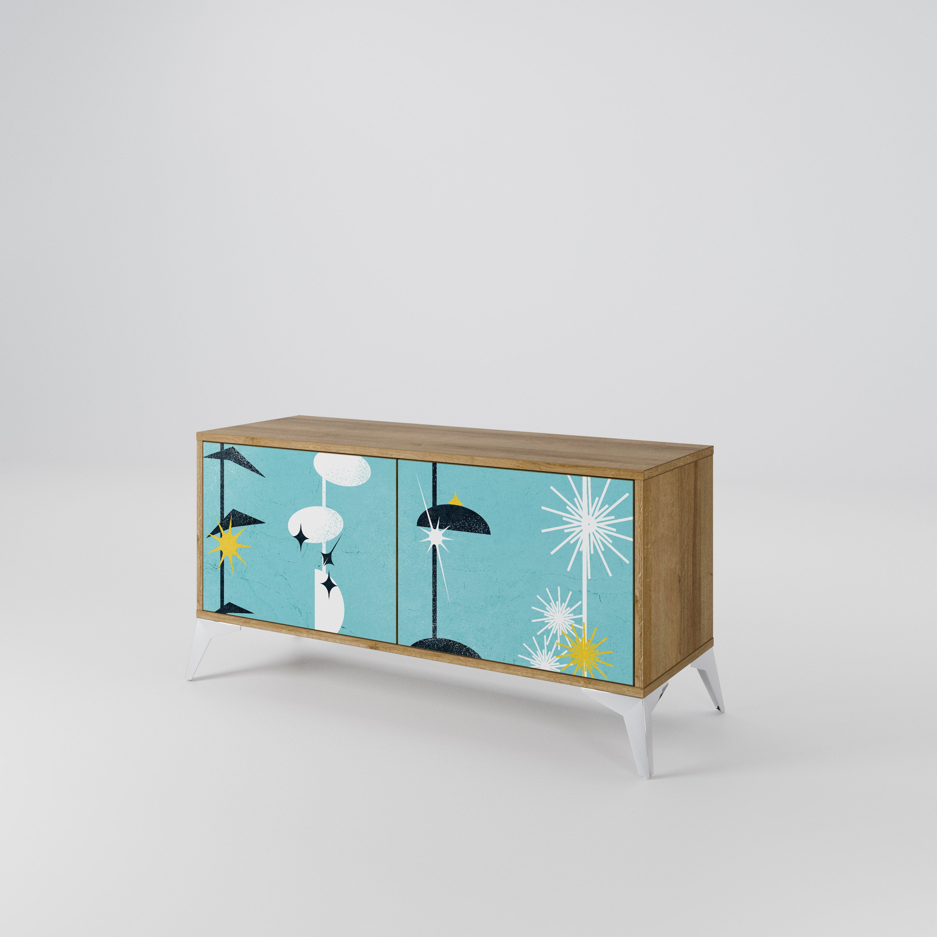 PATHS TO HAPPINESS Compact 2-Door TV Cabinet