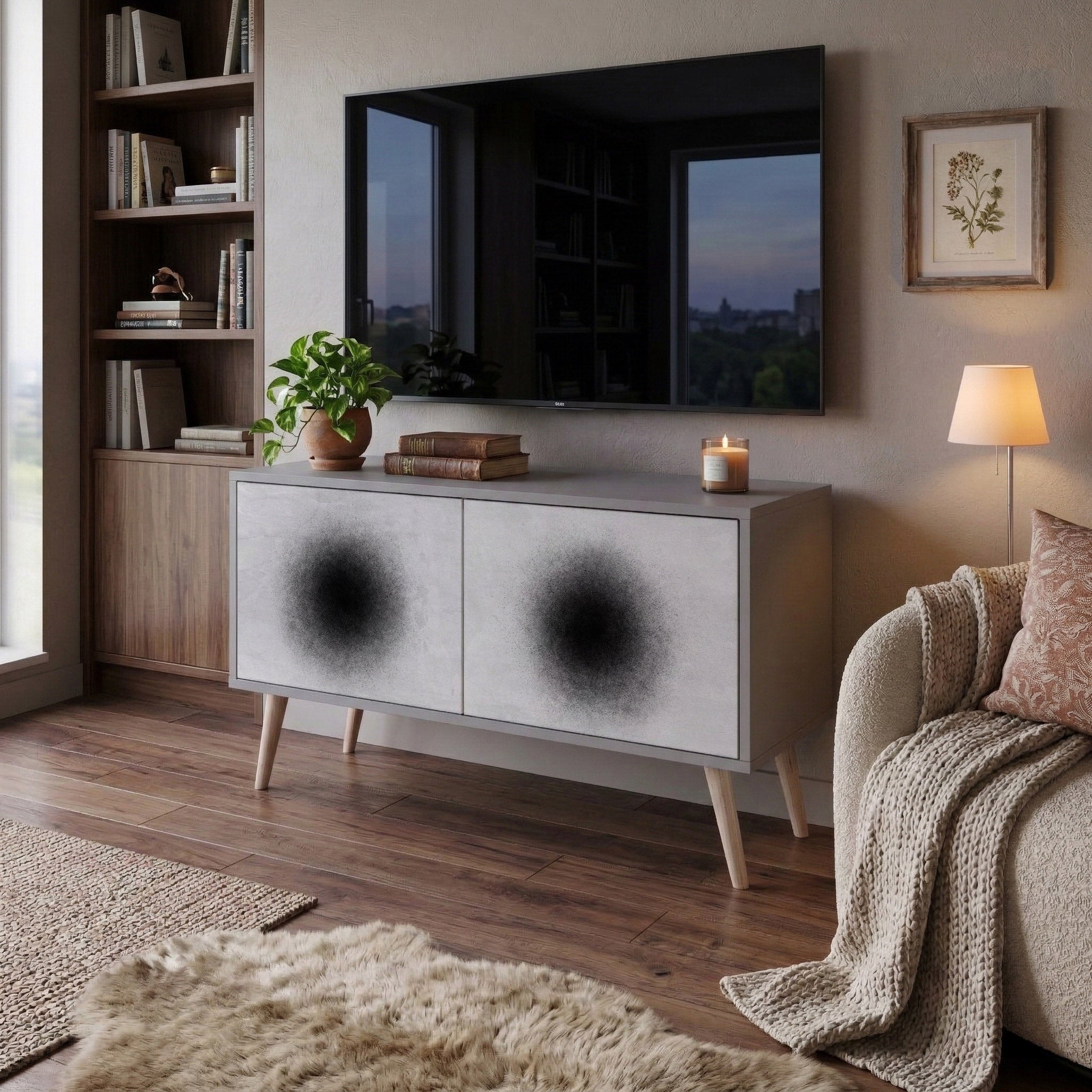 BLACK HOLE Compact 2-Door TV Cabinet