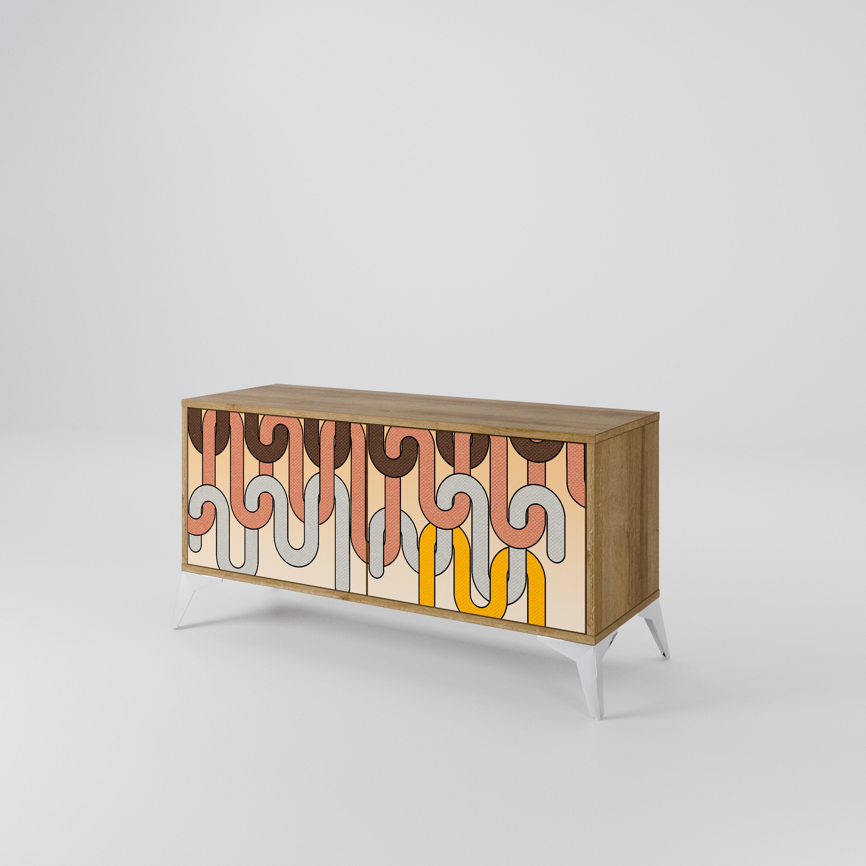 COLORFUL STRINGS Compact 2-Door TV Cabinet