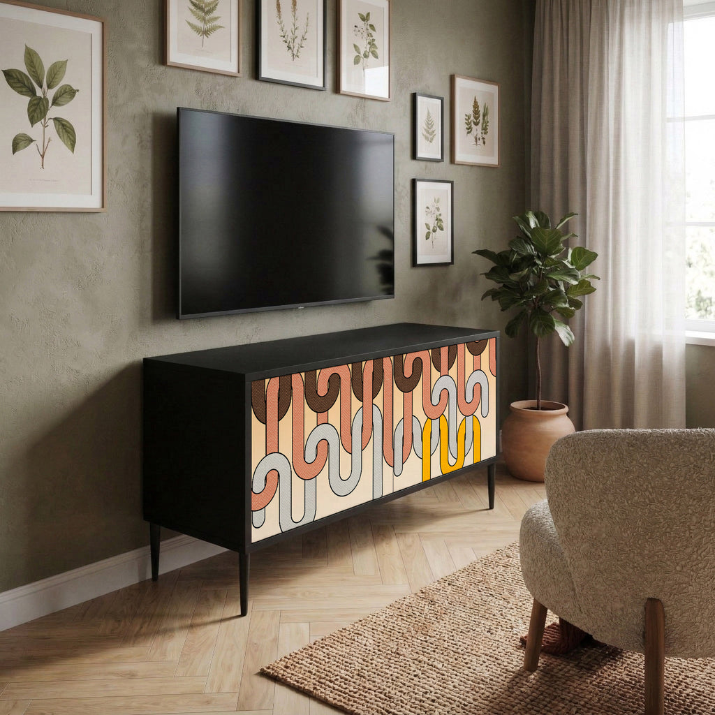 COLORFUL STRINGS Compact 2-Door TV Cabinet