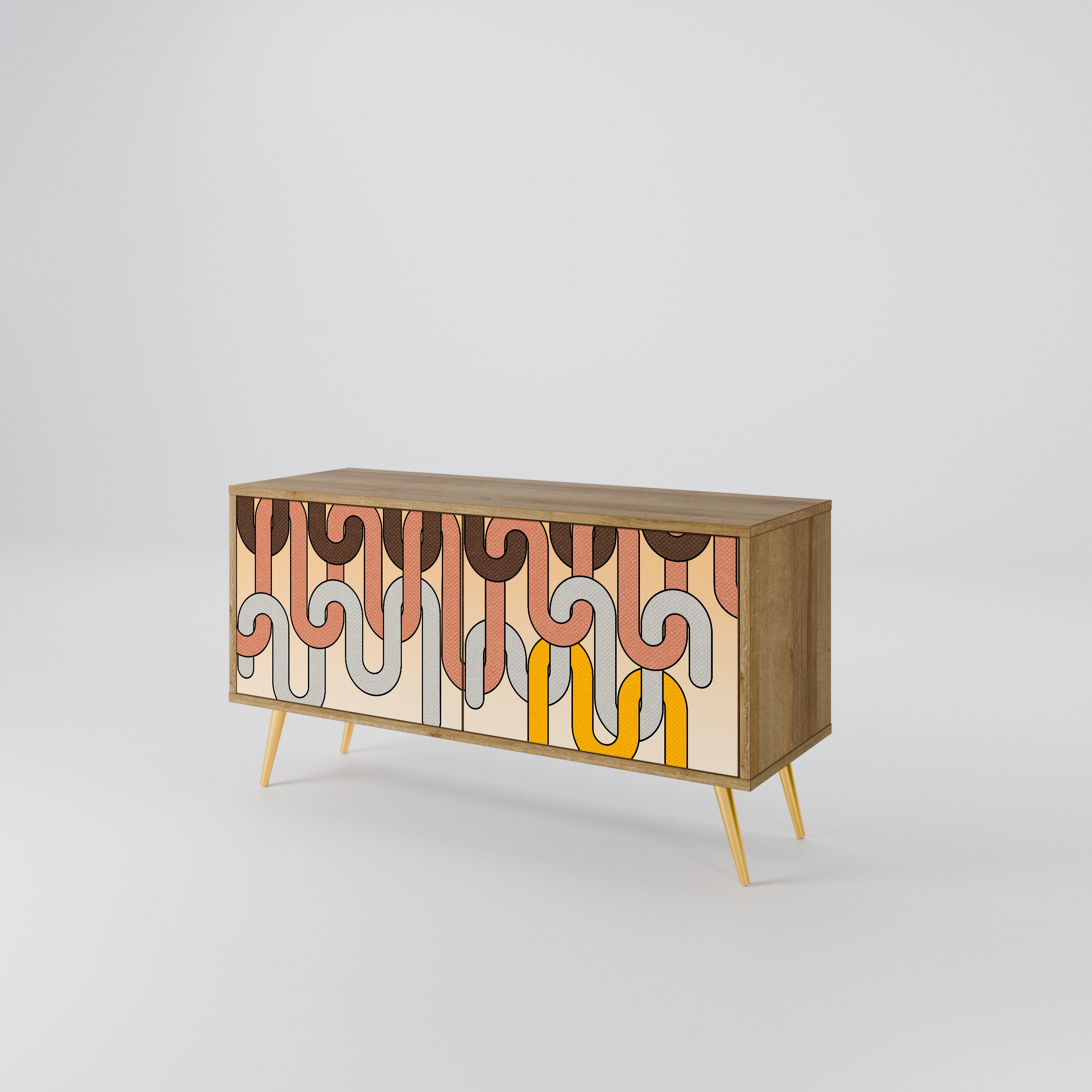 COLORFUL STRINGS Compact 2-Door TV Cabinet