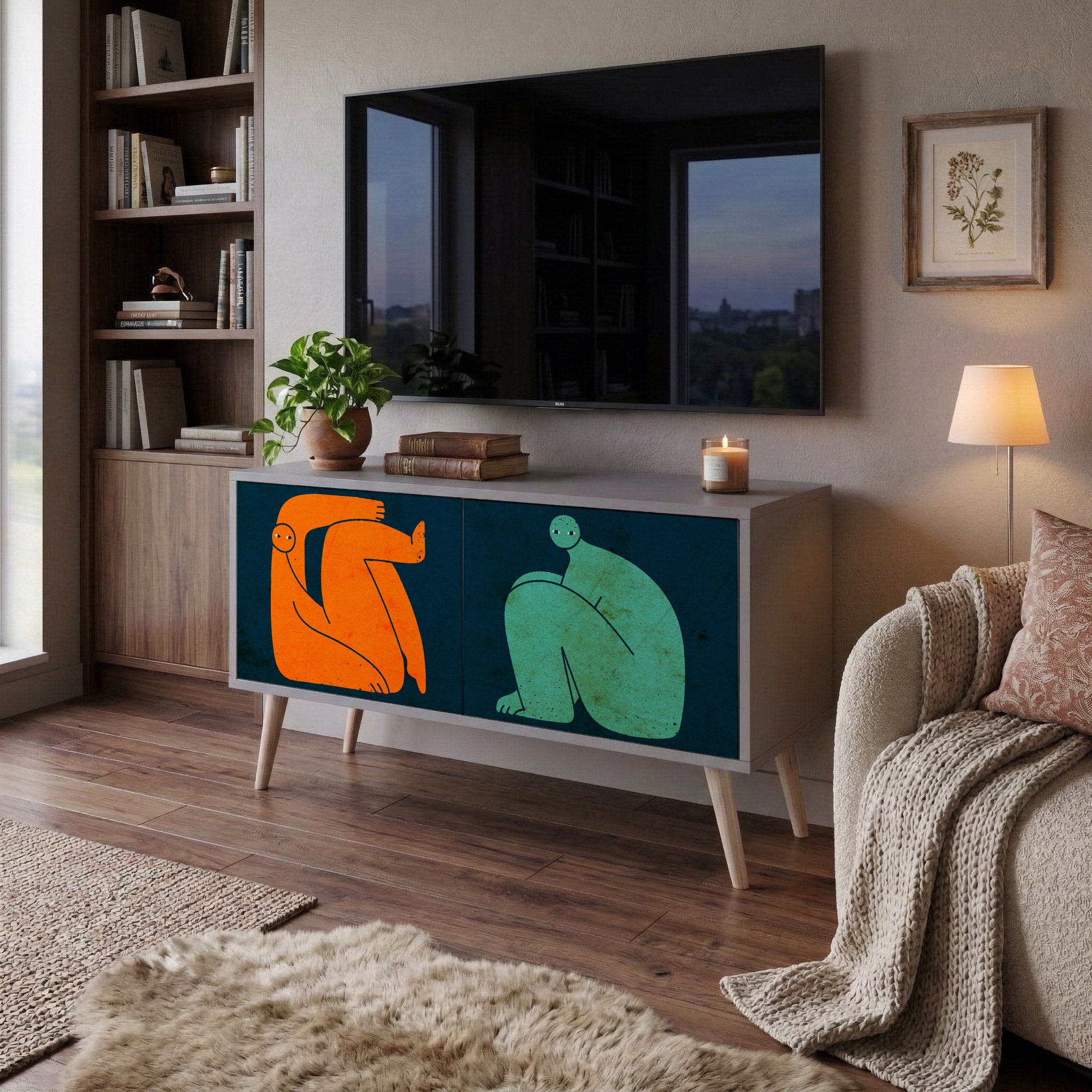 TOGETHER BUT SEPARATELY Compact 2-Door TV Cabinet
