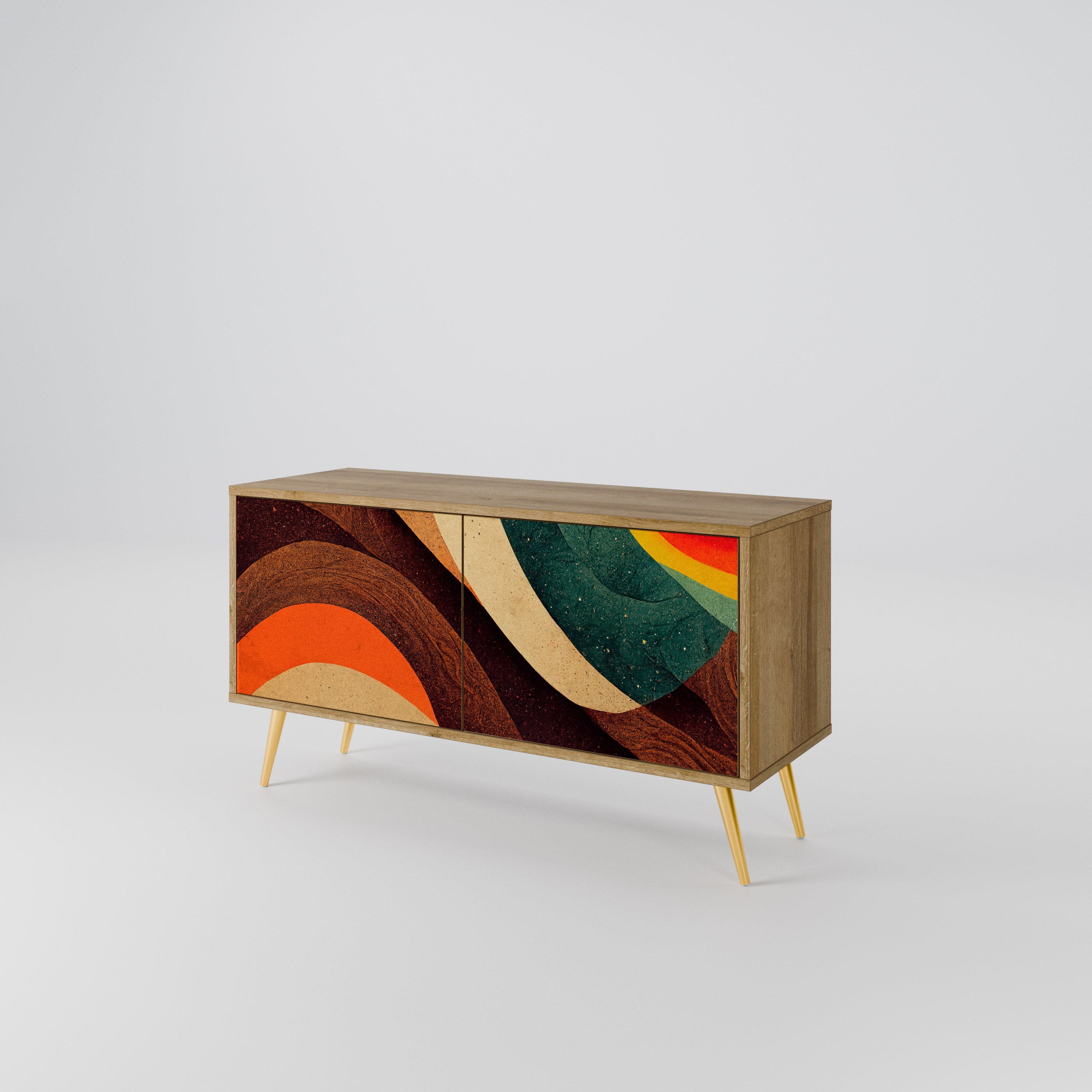 COLORFUL STRANDS Compact 2-Door TV Cabinet