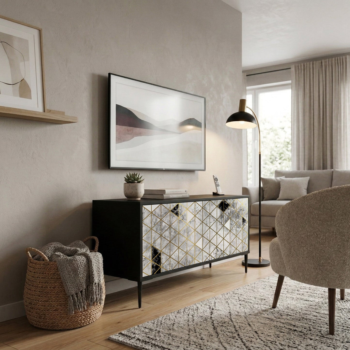 ASHEN ARIA Compact 2-Door TV Cabinet
