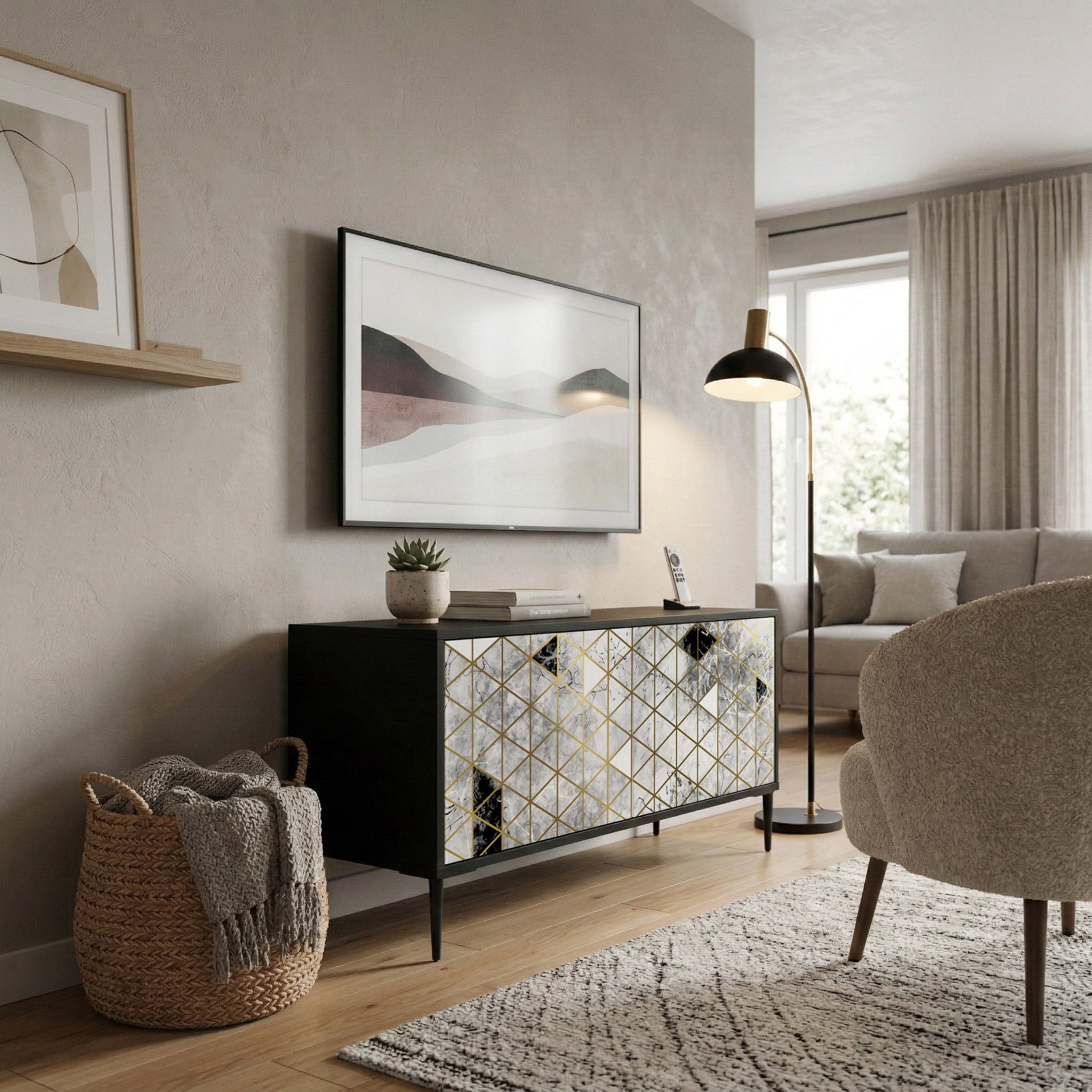 ASHEN ARIA Compact 2-Door TV Cabinet