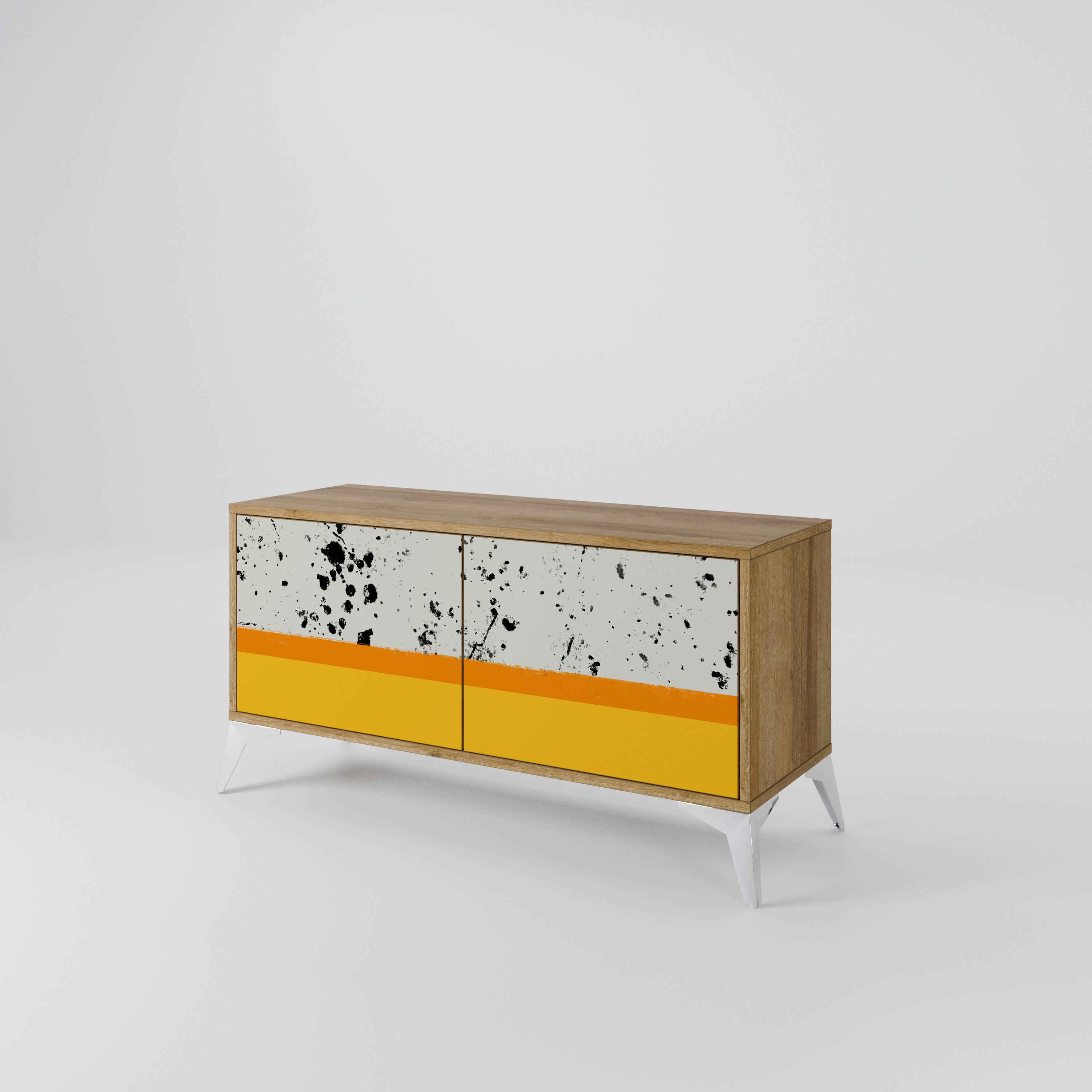 DYED BY ORANGE Compact 2-Door TV Cabinet