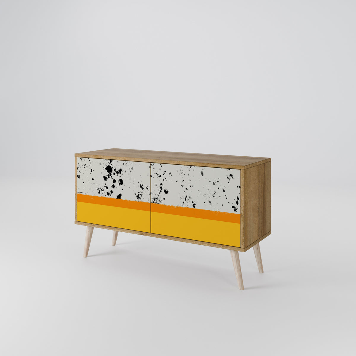 DYED BY ORANGE Compact 2-Door TV Cabinet