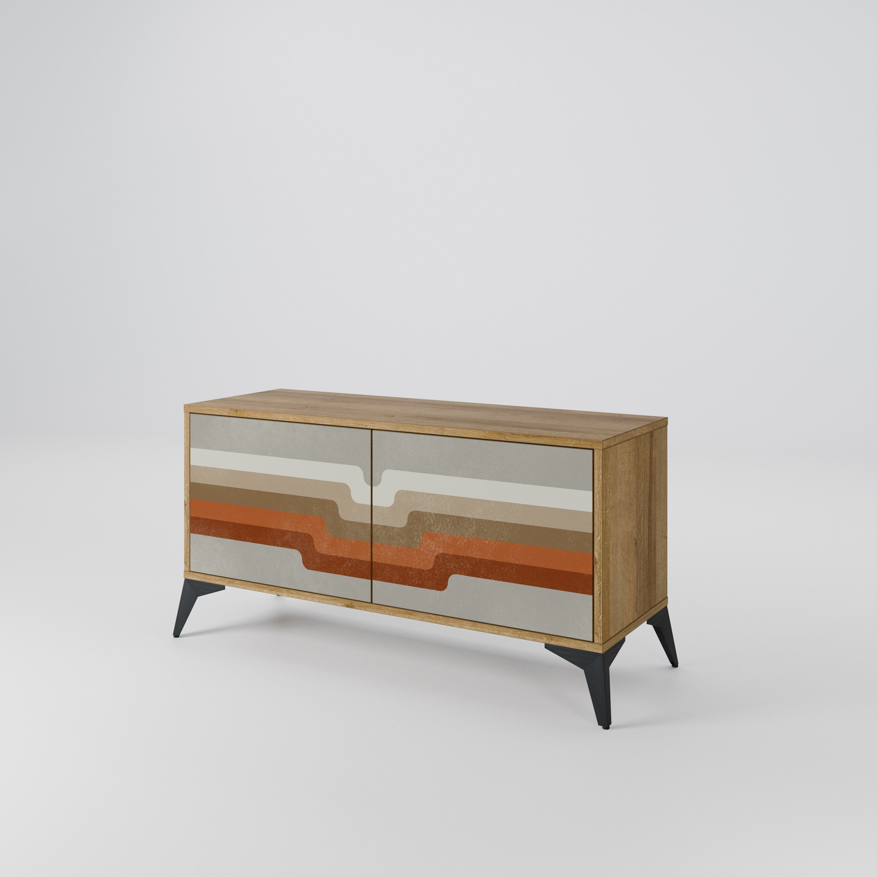 PECULIAR TRAIL Compact 2-Door TV Cabinet