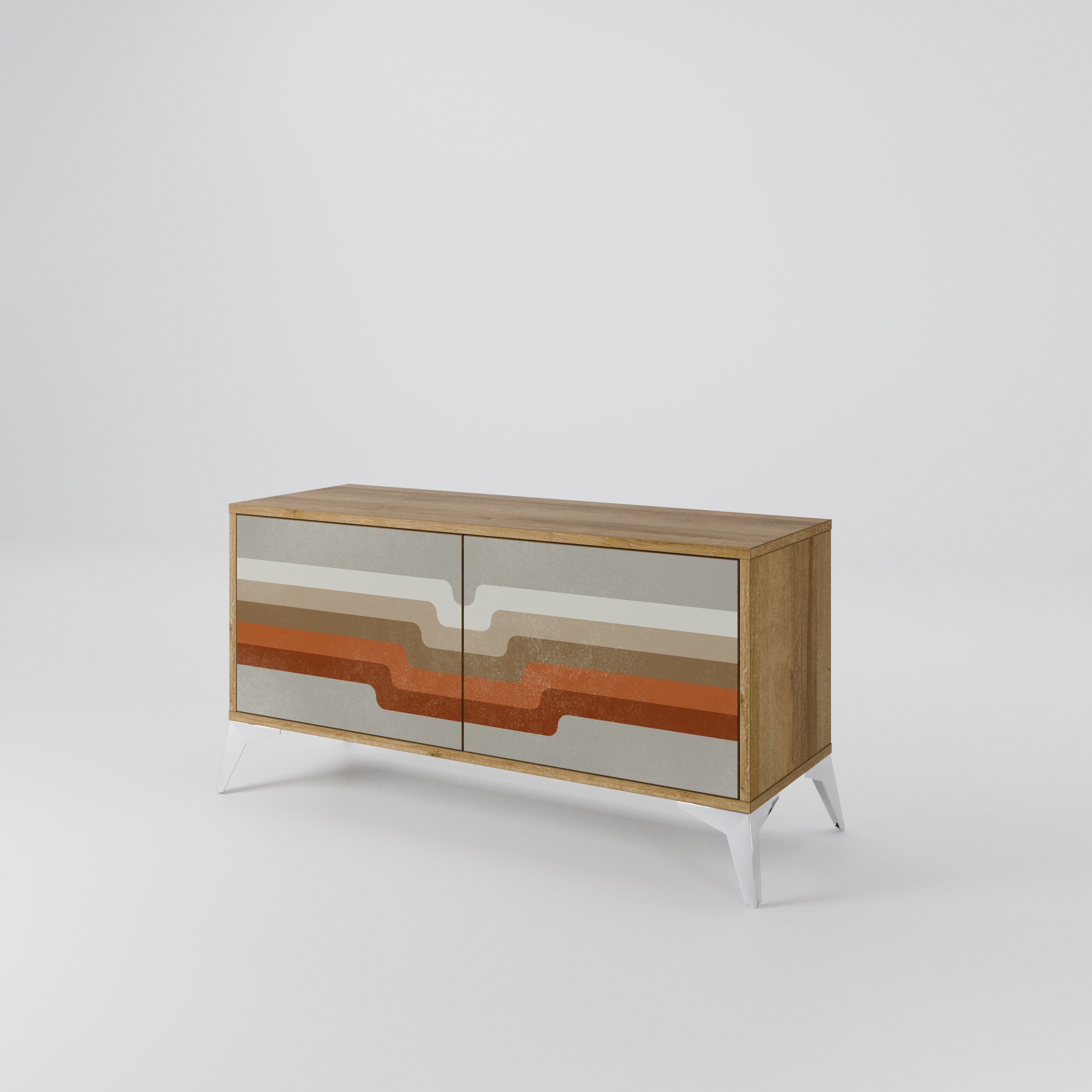 PECULIAR TRAIL Compact 2-Door TV Cabinet