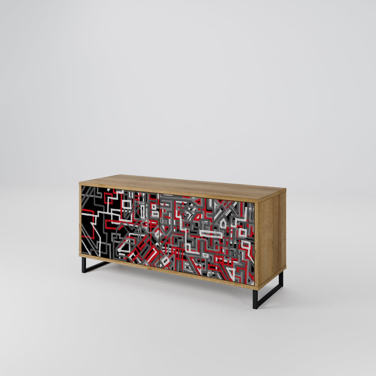 BROKEN LINES Compact 2-Door TV Cabinet