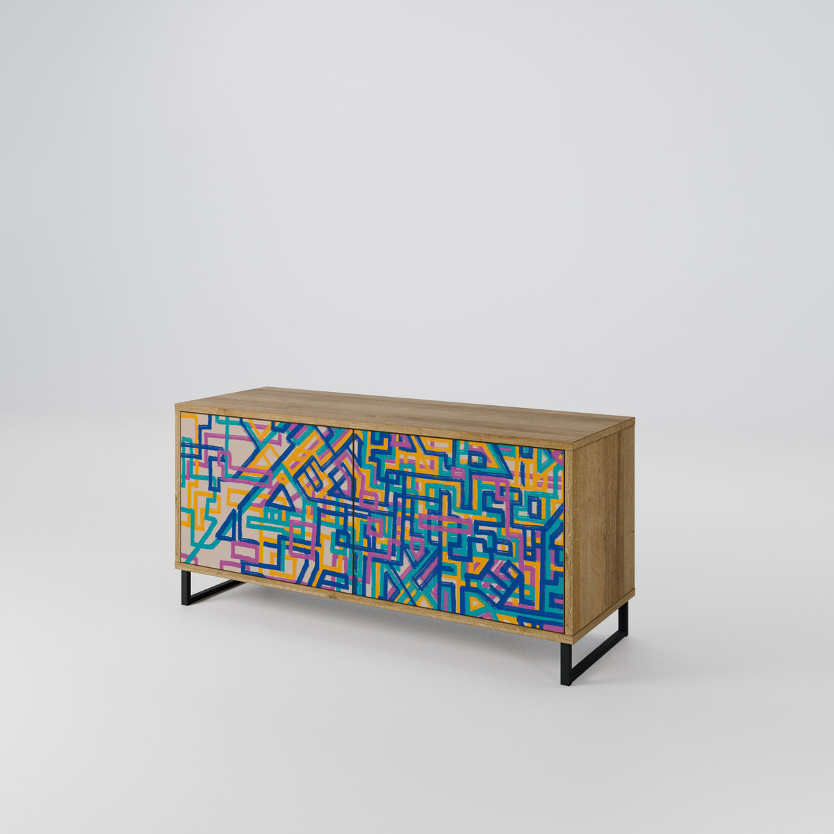 MEMORIES MAP Compact 2-Door TV Cabinet