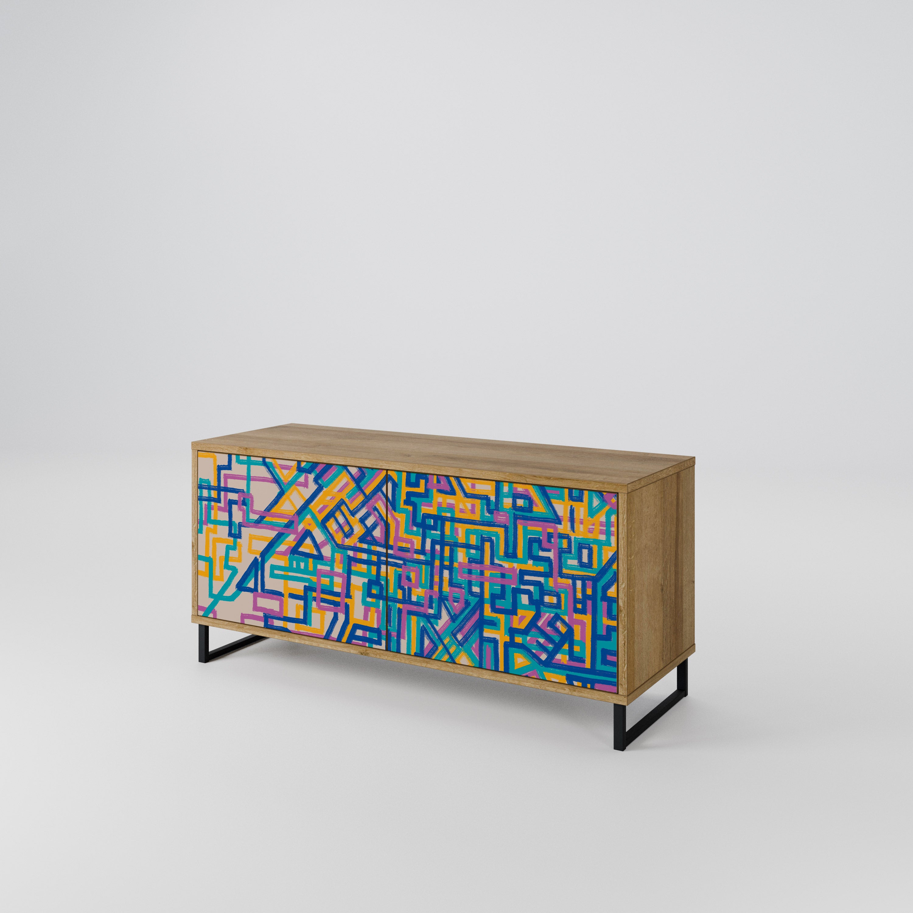 MEMORIES MAP Compact 2-Door TV Cabinet