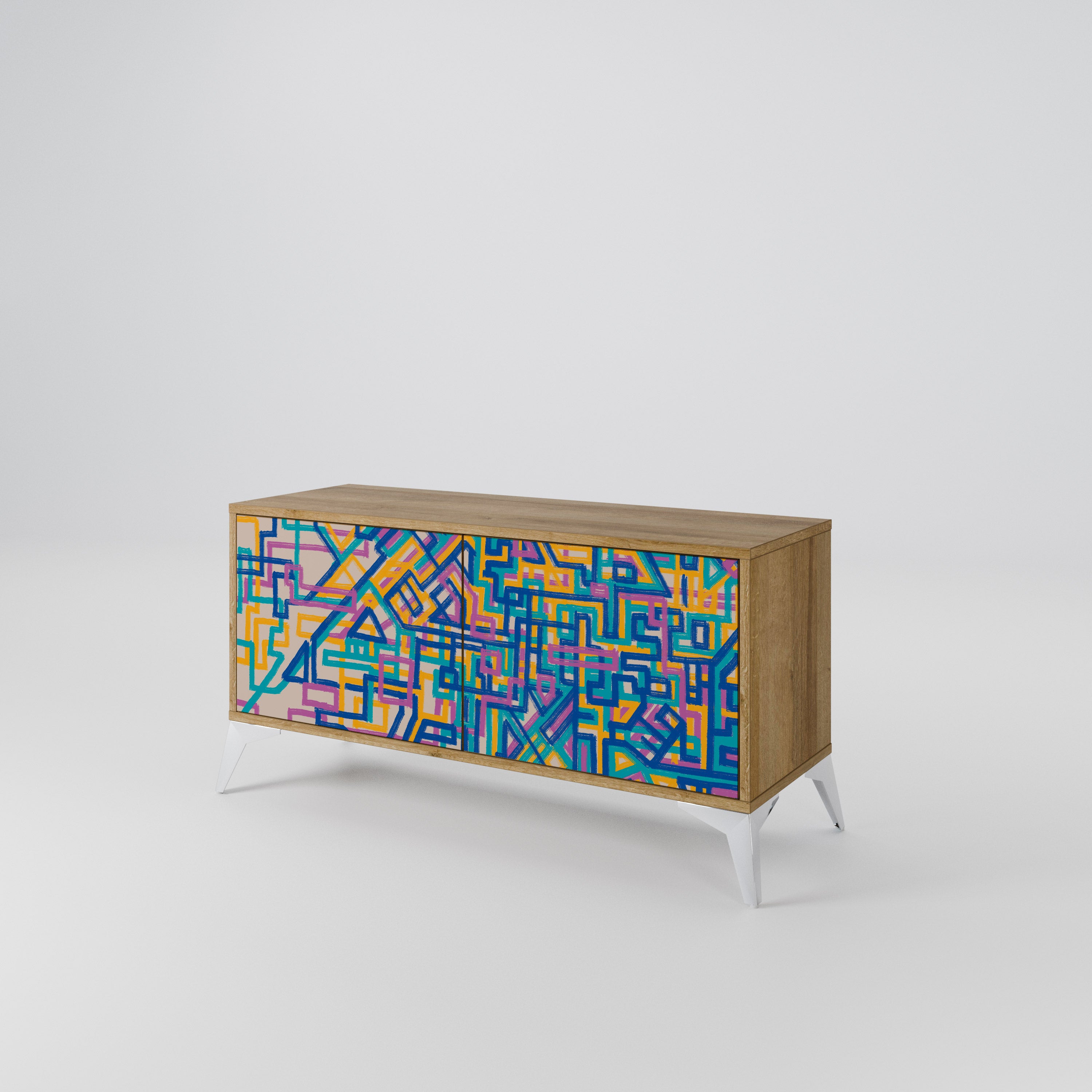 MEMORIES MAP Compact 2-Door TV Cabinet