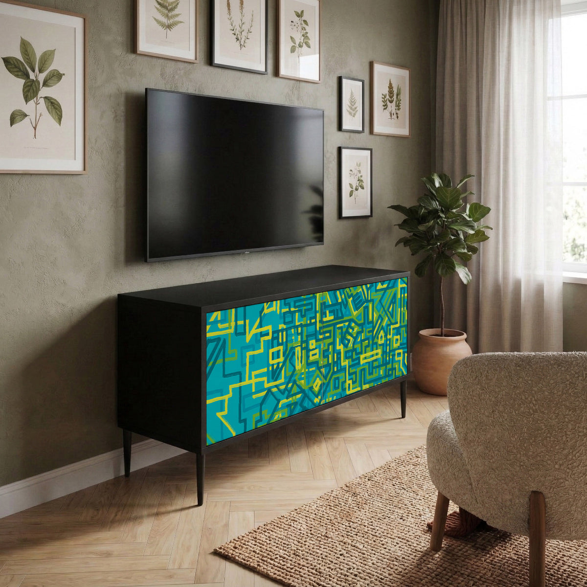 NOSTALGIC MEMORIES Compact 2-Door TV Cabinet