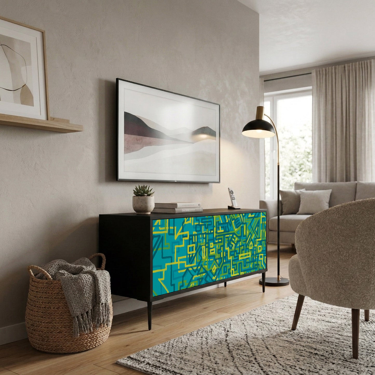 NOSTALGIC MEMORIES Compact 2-Door TV Cabinet