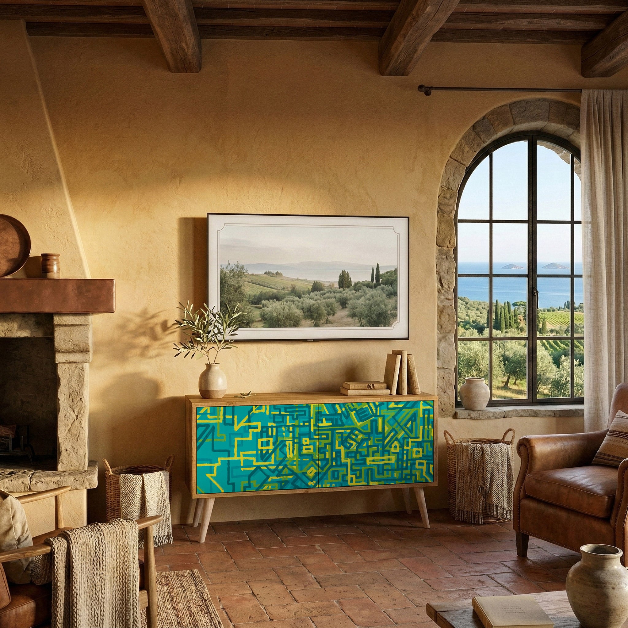 NOSTALGIC MEMORIES Compact 2-Door TV Cabinet