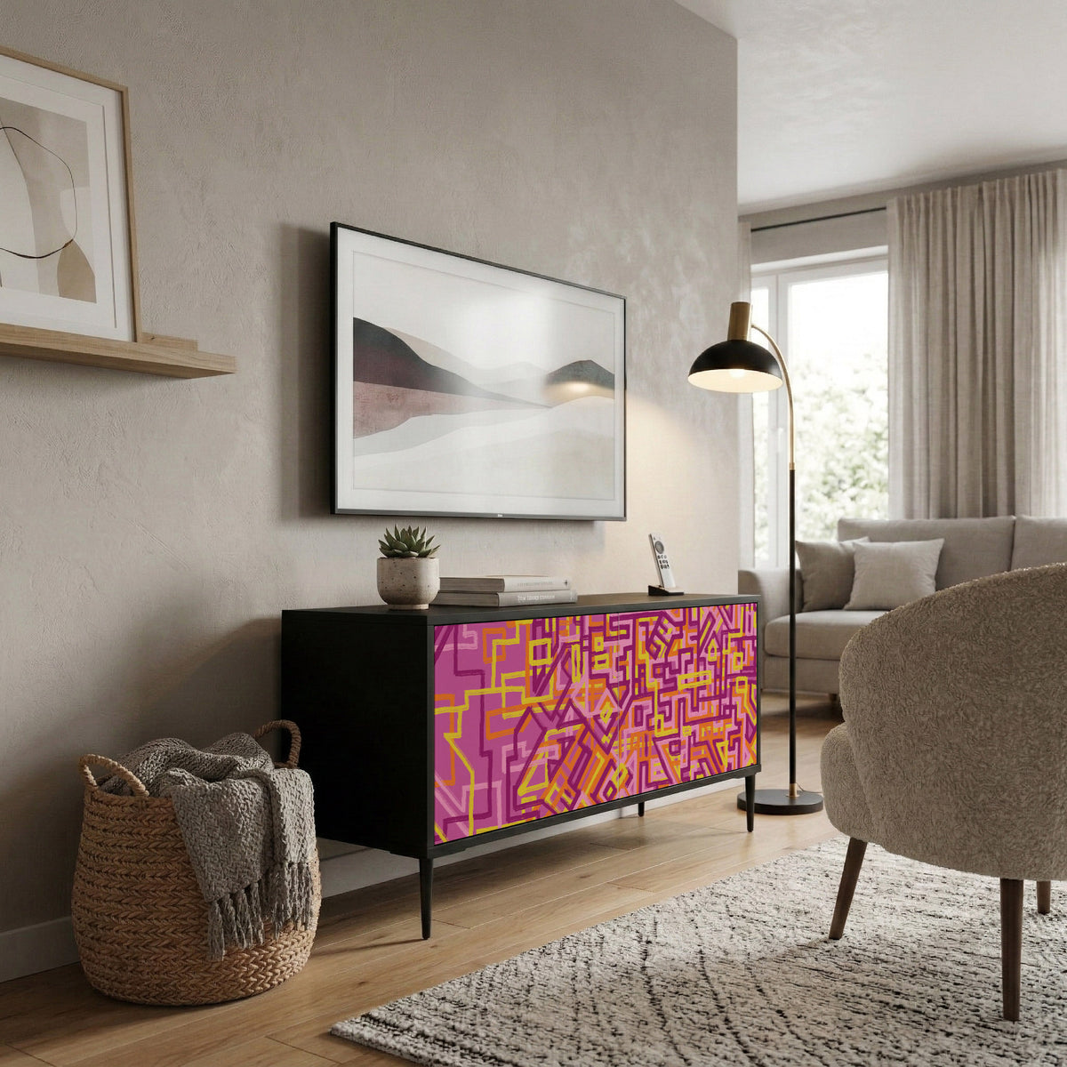 LOVELY MEMORIES Compact 2-Door TV Cabinet