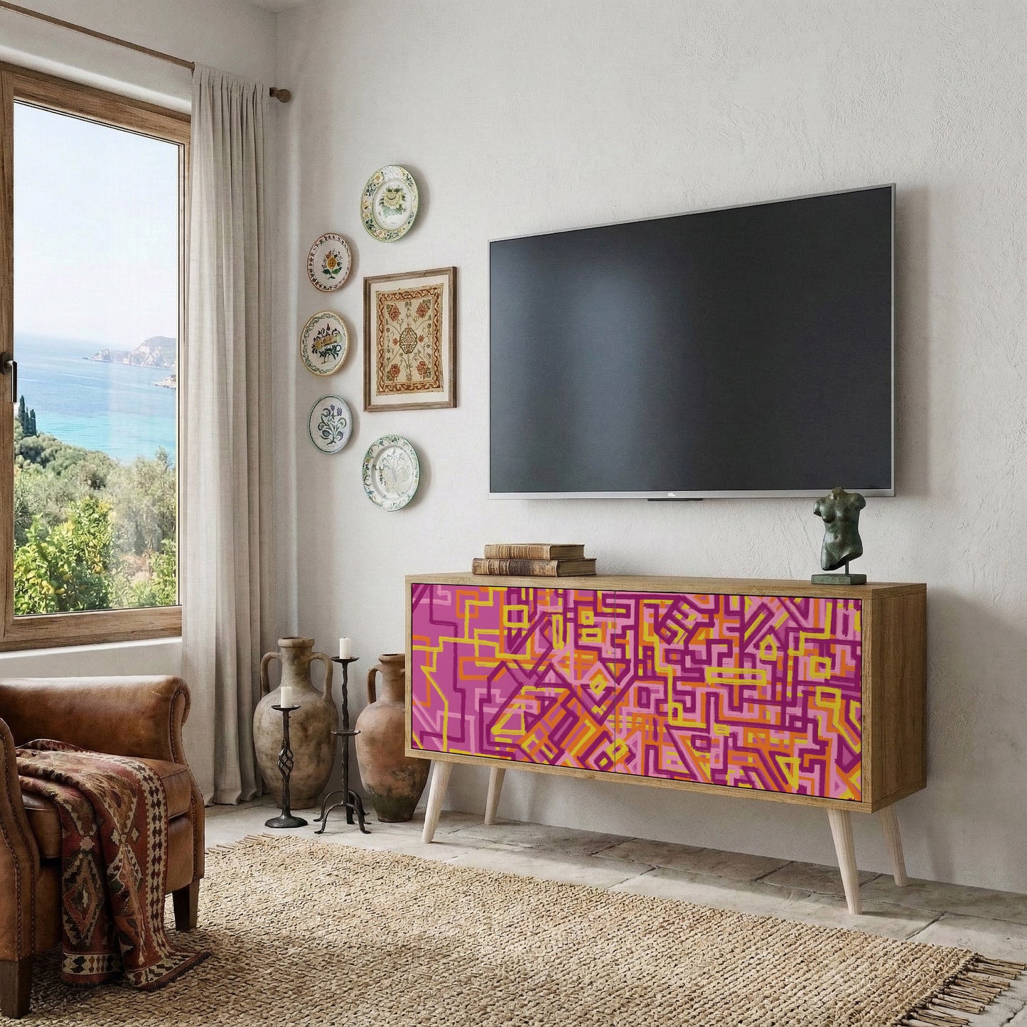 LOVELY MEMORIES Compact 2-Door TV Cabinet