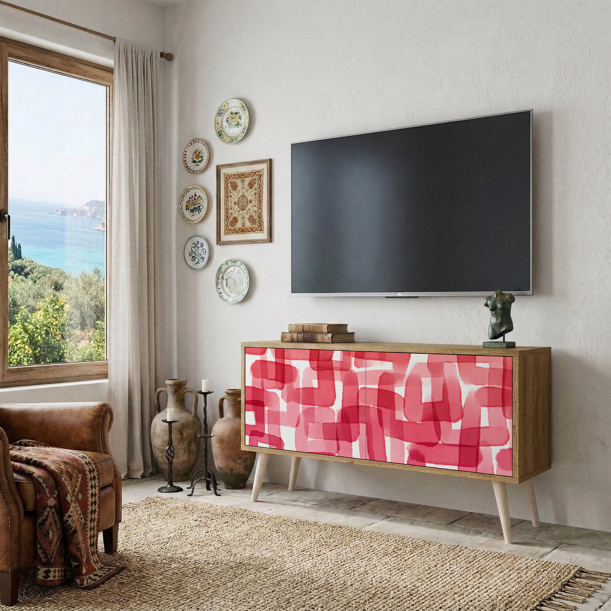 KALEIDOSCOPIC CUBISM Compact 2-Door TV Cabinet