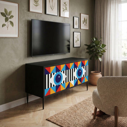 ABSTRACTION AND GEOMETRY Compact 2-Door TV Cabinet