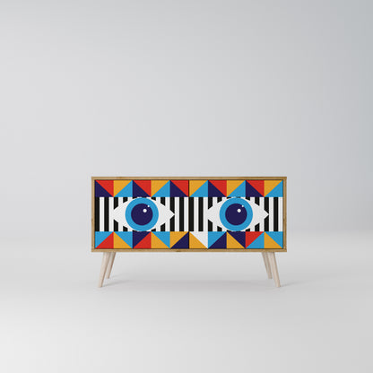 ABSTRACTION AND GEOMETRY Compact 2-Door TV Cabinet