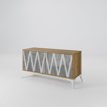 SOLID ZIG ZAG Compact 2-Door TV Cabinet