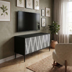 SOLID ZIG ZAG Compact 2-Door TV Cabinet