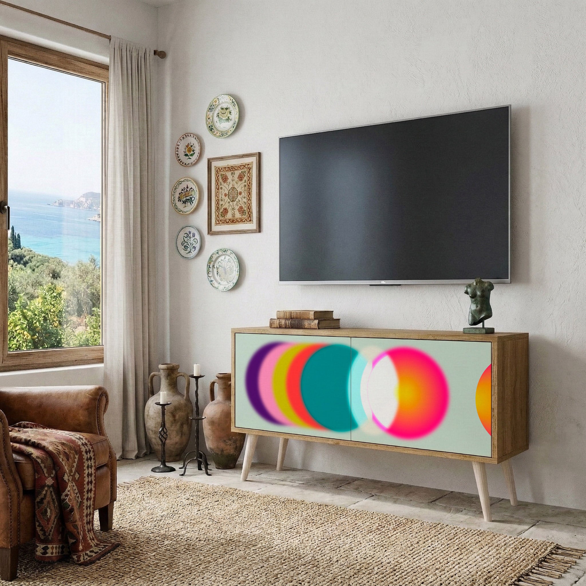 SYMPHONY OF COLORS Compact 2-Door TV Cabinet