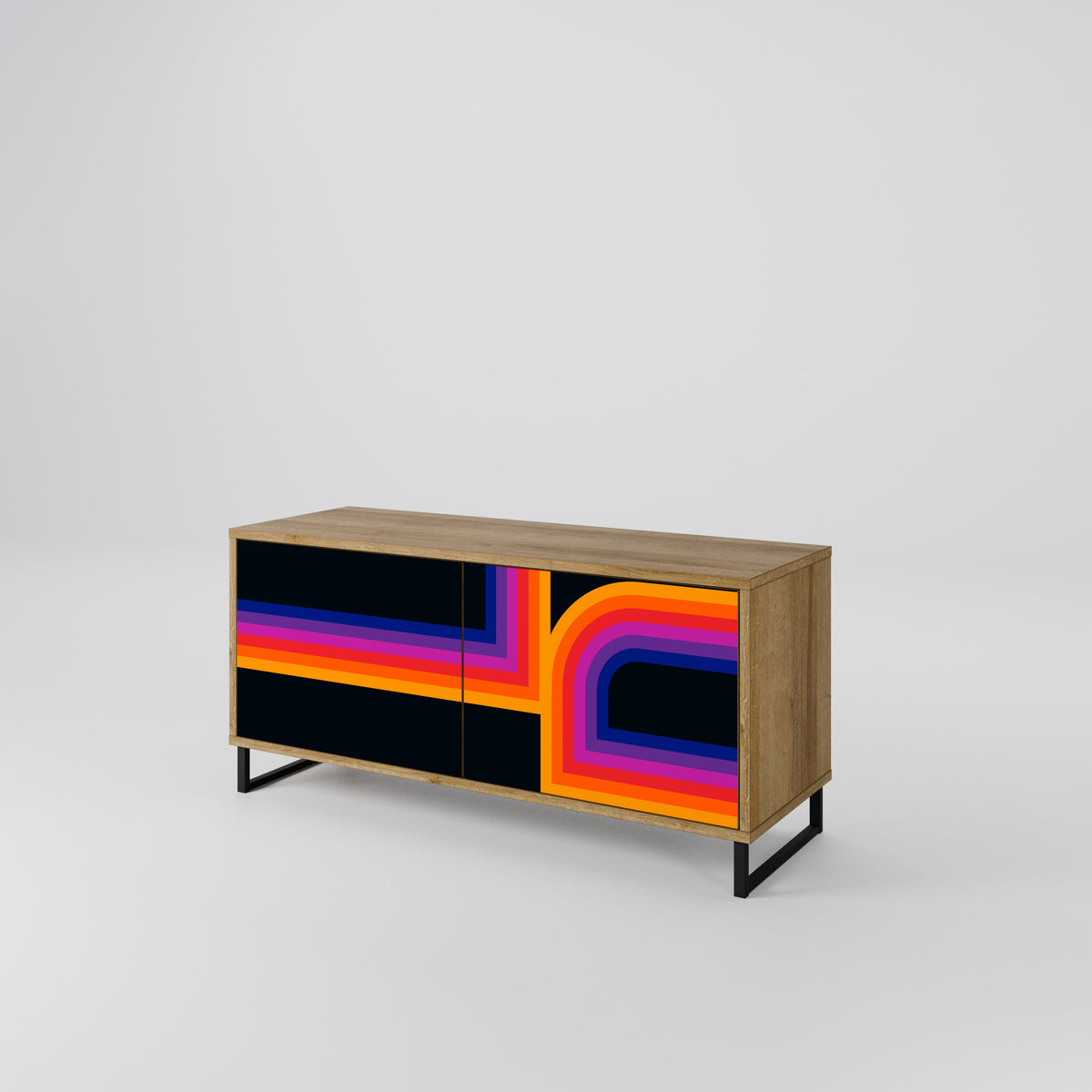 BLINDED BY THE LIGHTS Compact 2-Door TV Cabinet
