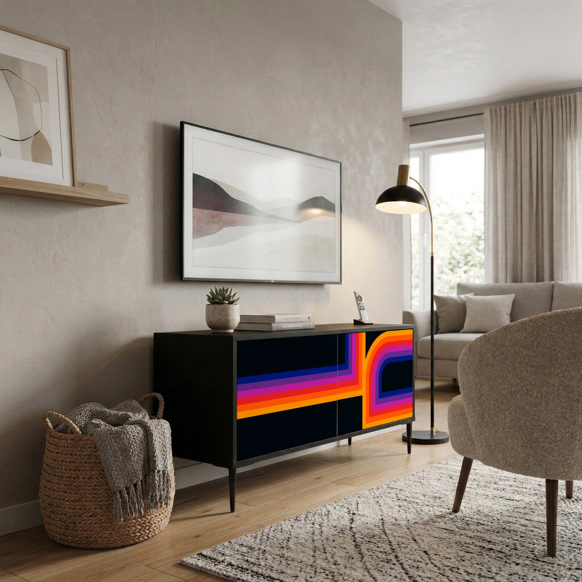 BLINDED BY THE LIGHTS Compact 2-Door TV Cabinet