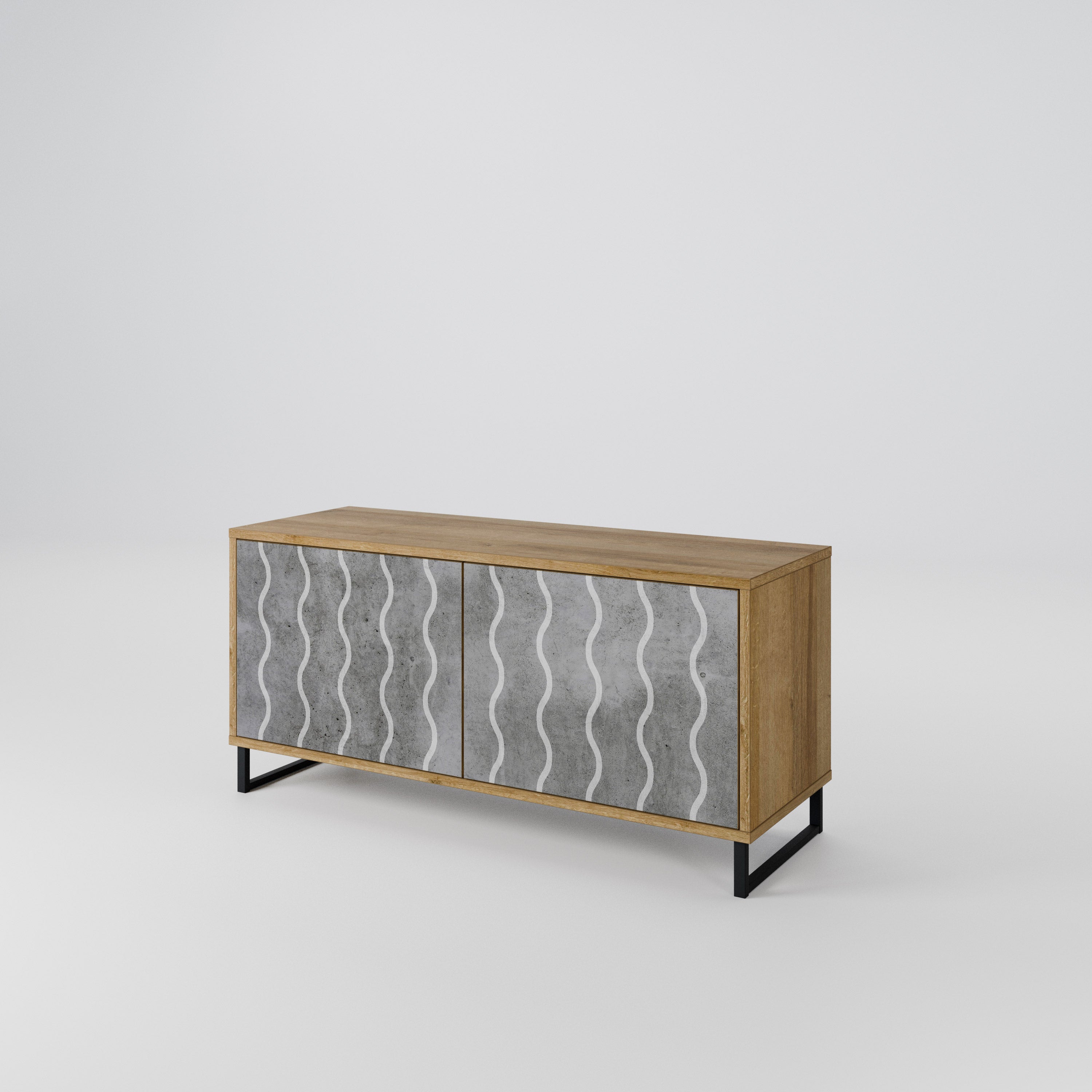 WAVES OF CONCRETE Compact 2-Door TV Cabinet