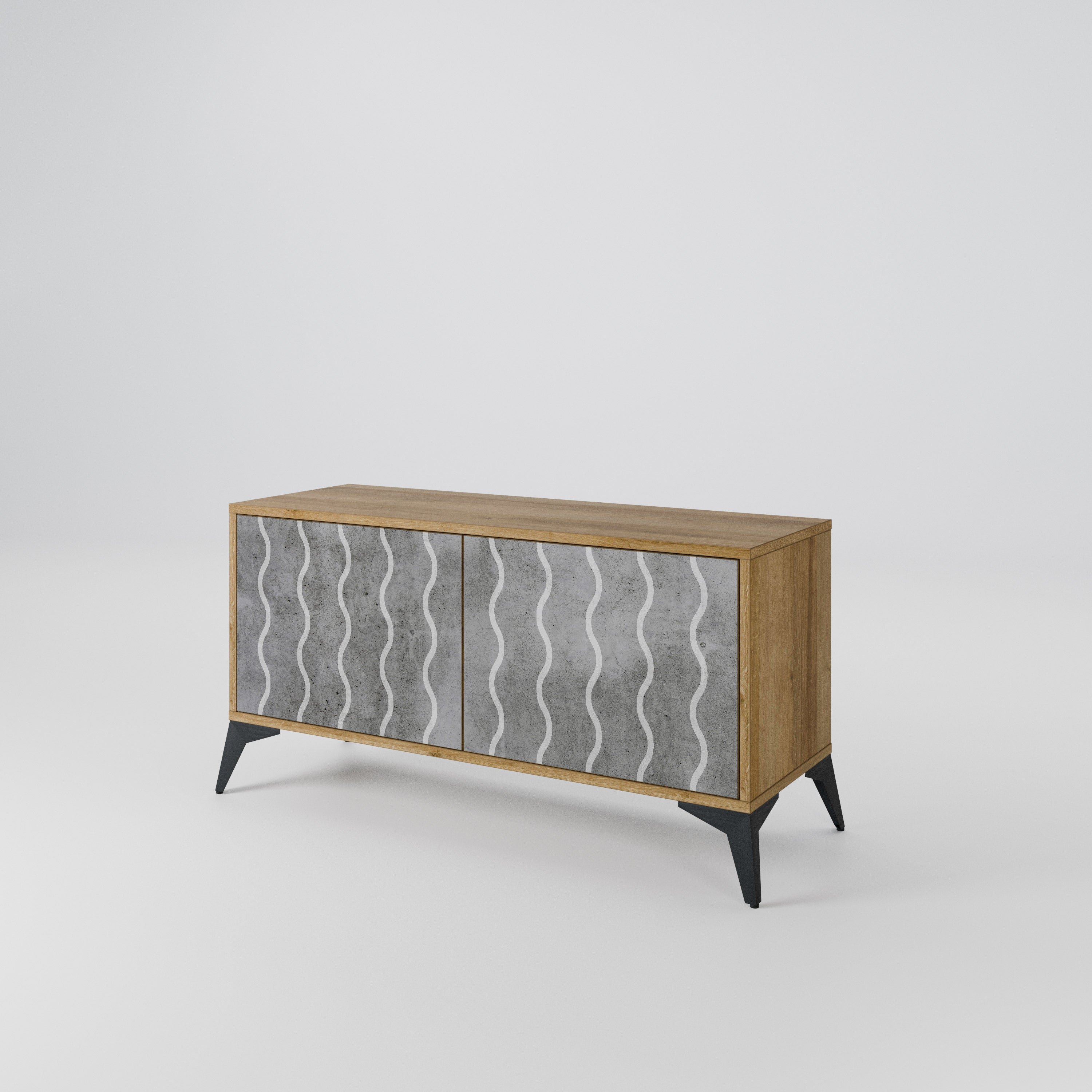 WAVES OF CONCRETE Compact 2-Door TV Cabinet