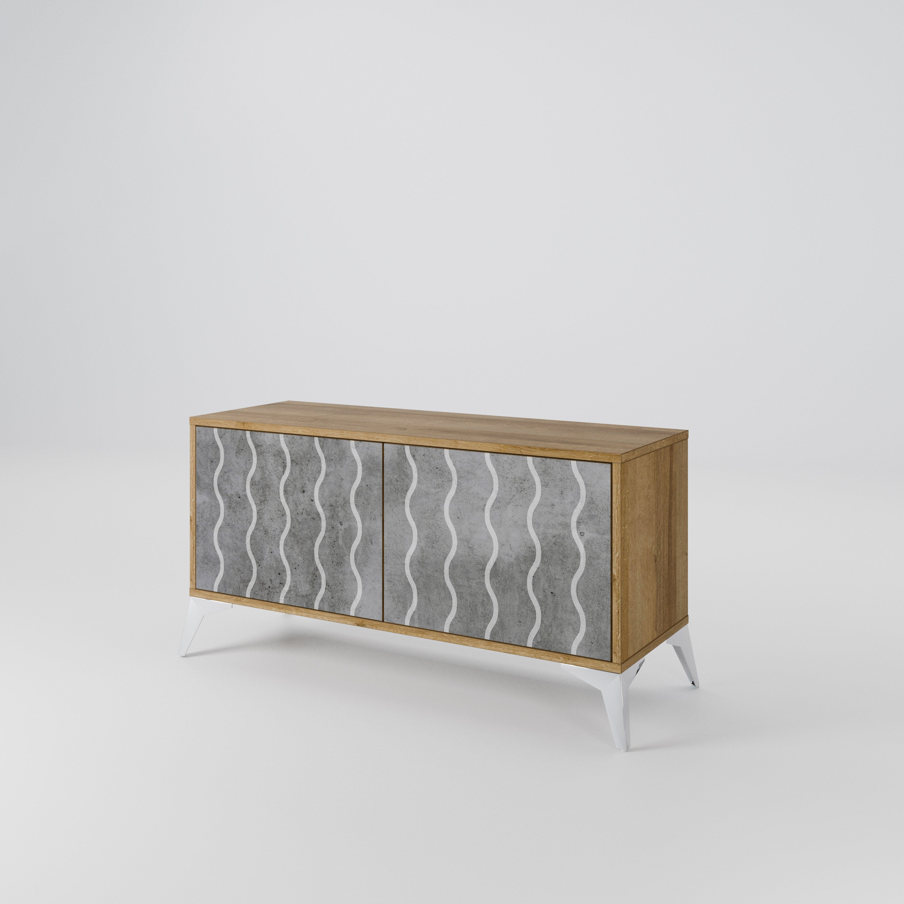 WAVES OF CONCRETE Compact 2-Door TV Cabinet