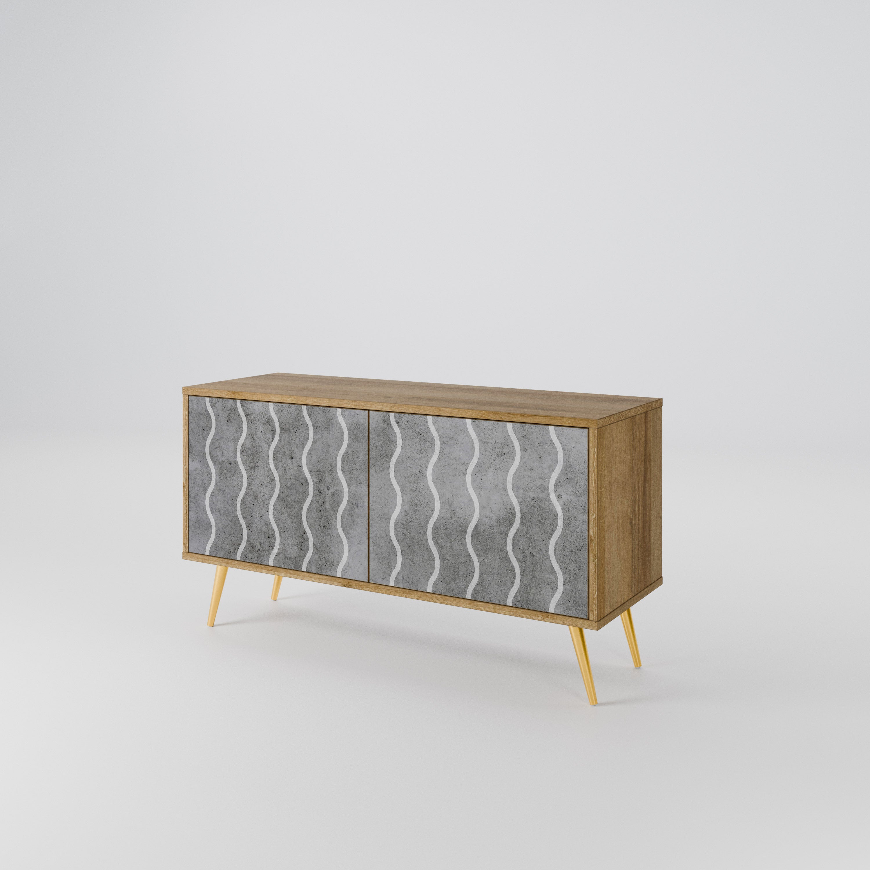WAVES OF CONCRETE Compact 2-Door TV Cabinet