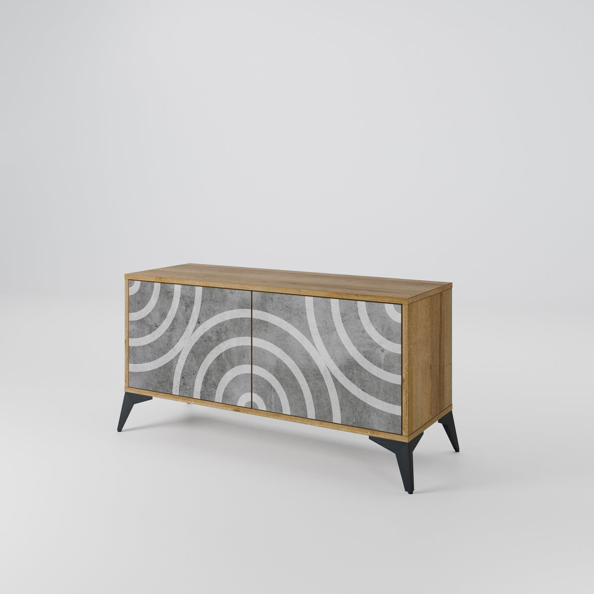 CIRCLE CONCRETE Compact 2-Door TV Cabinet