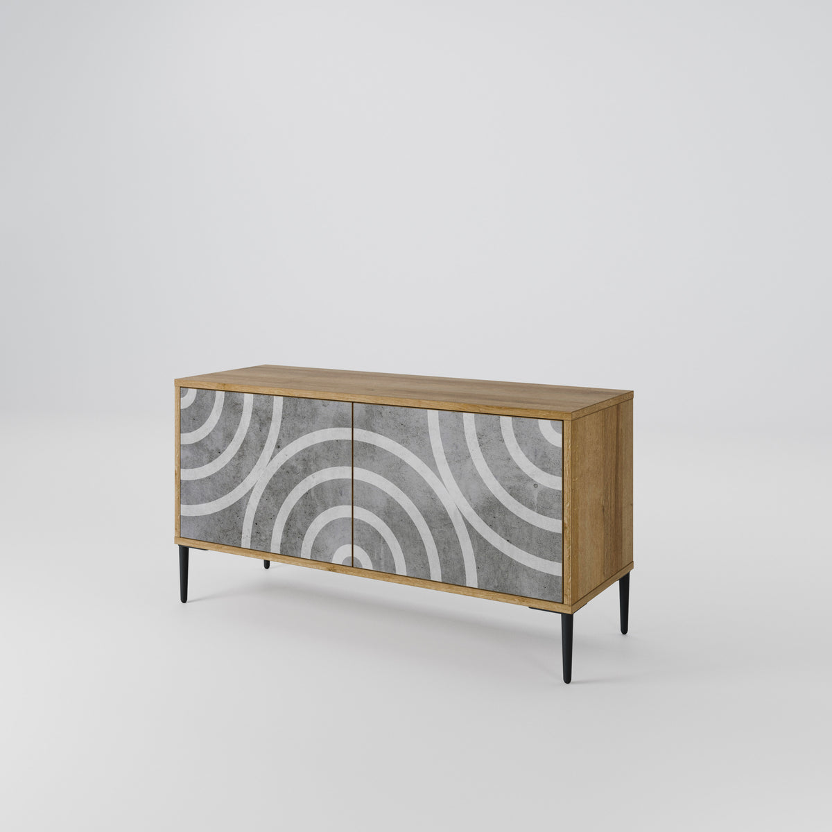 CIRCLE CONCRETE Compact 2-Door TV Cabinet