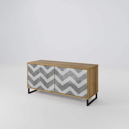 TOUGH ZIG ZAG Compact 2-Door TV Cabinet