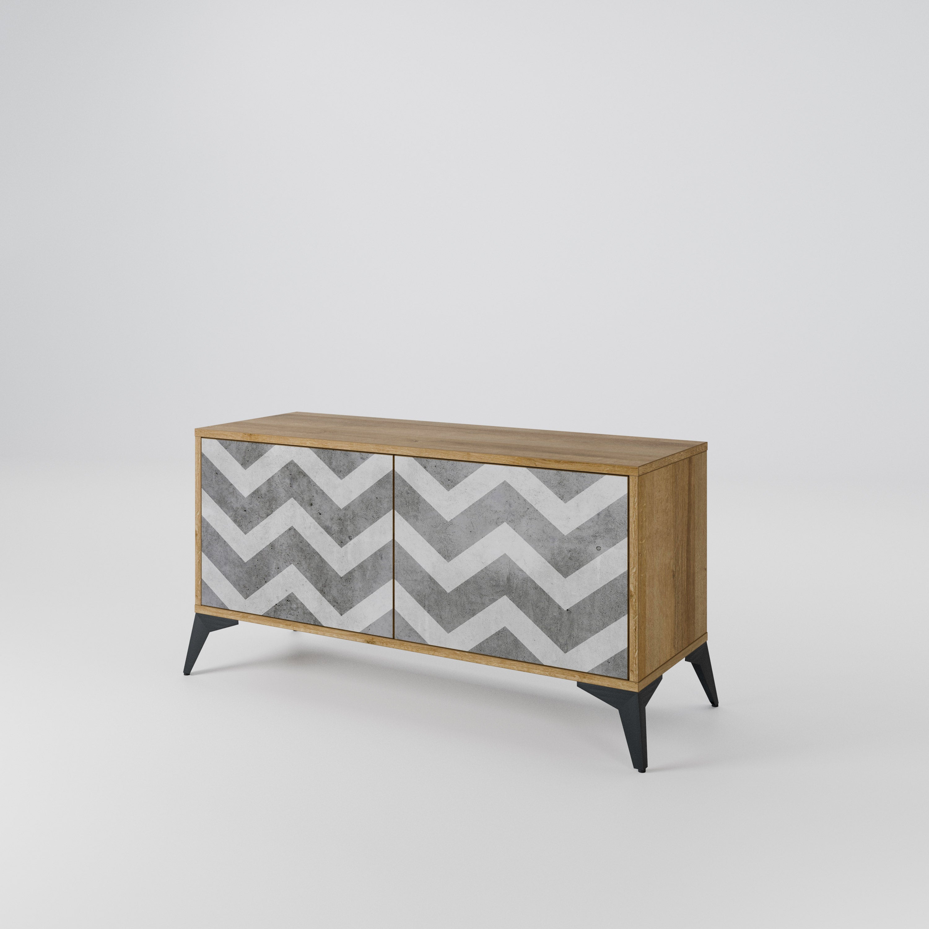 TOUGH ZIG ZAG Compact 2-Door TV Cabinet