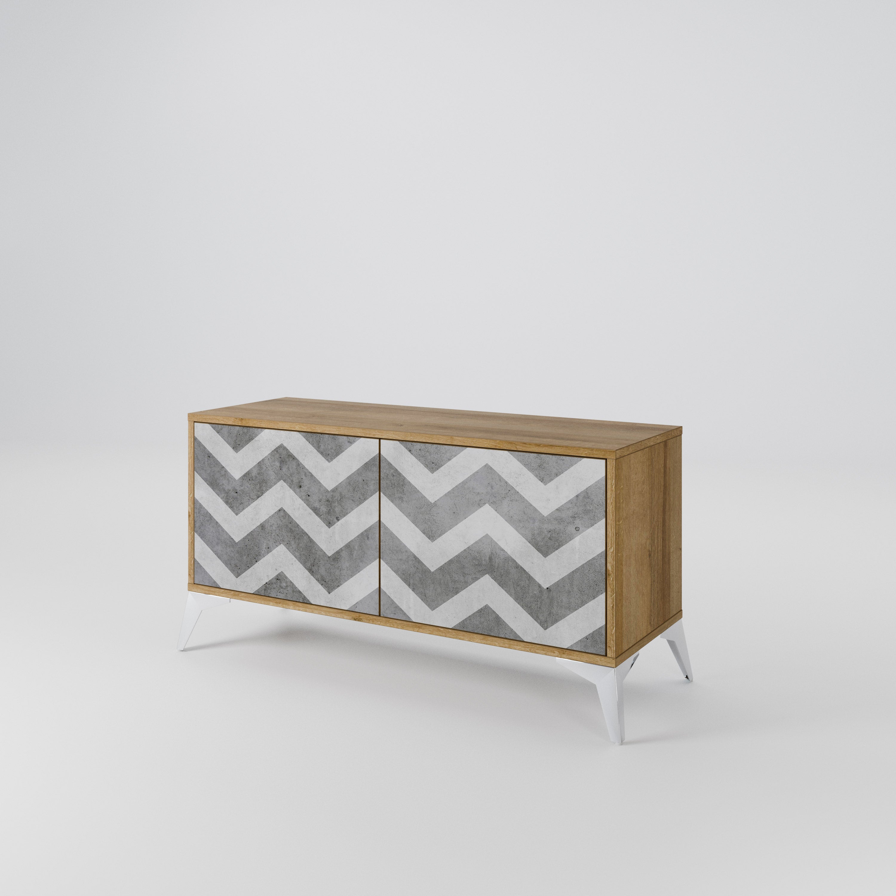 TOUGH ZIG ZAG Compact 2-Door TV Cabinet