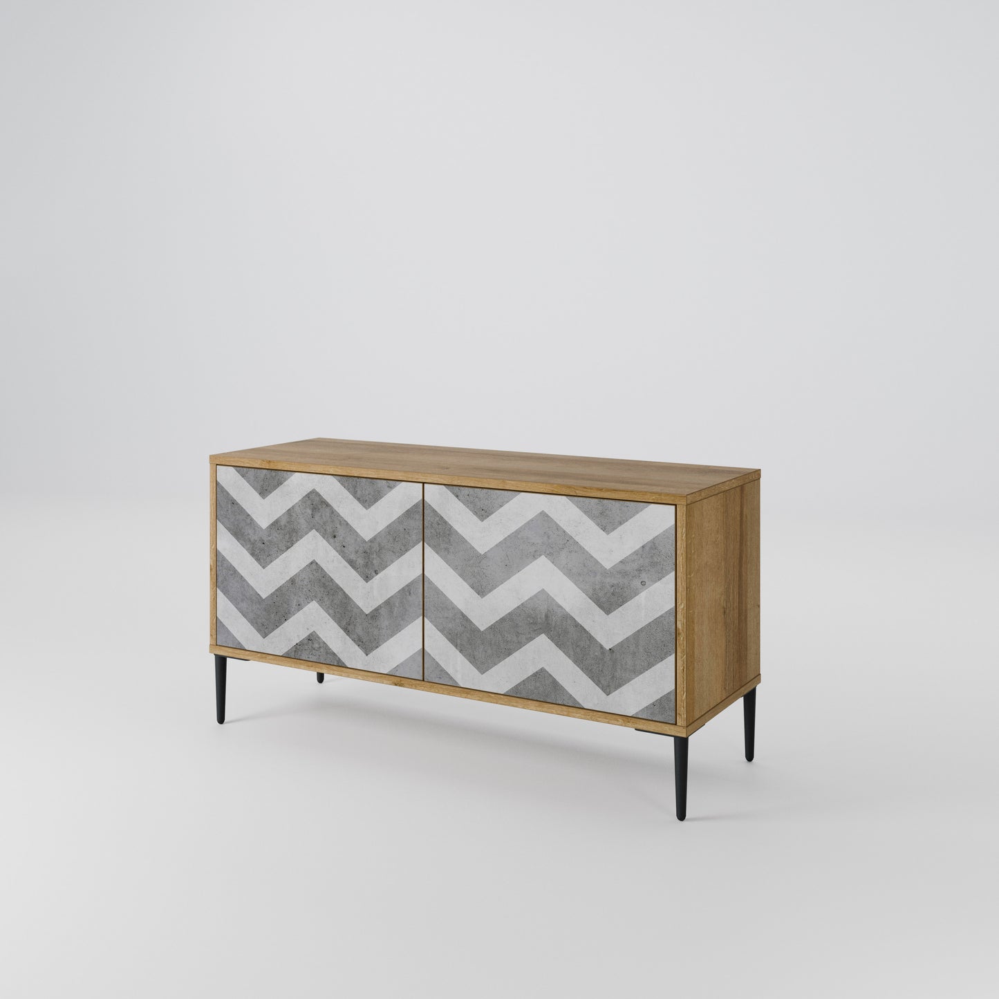 TOUGH ZIG ZAG Compact 2-Door TV Cabinet