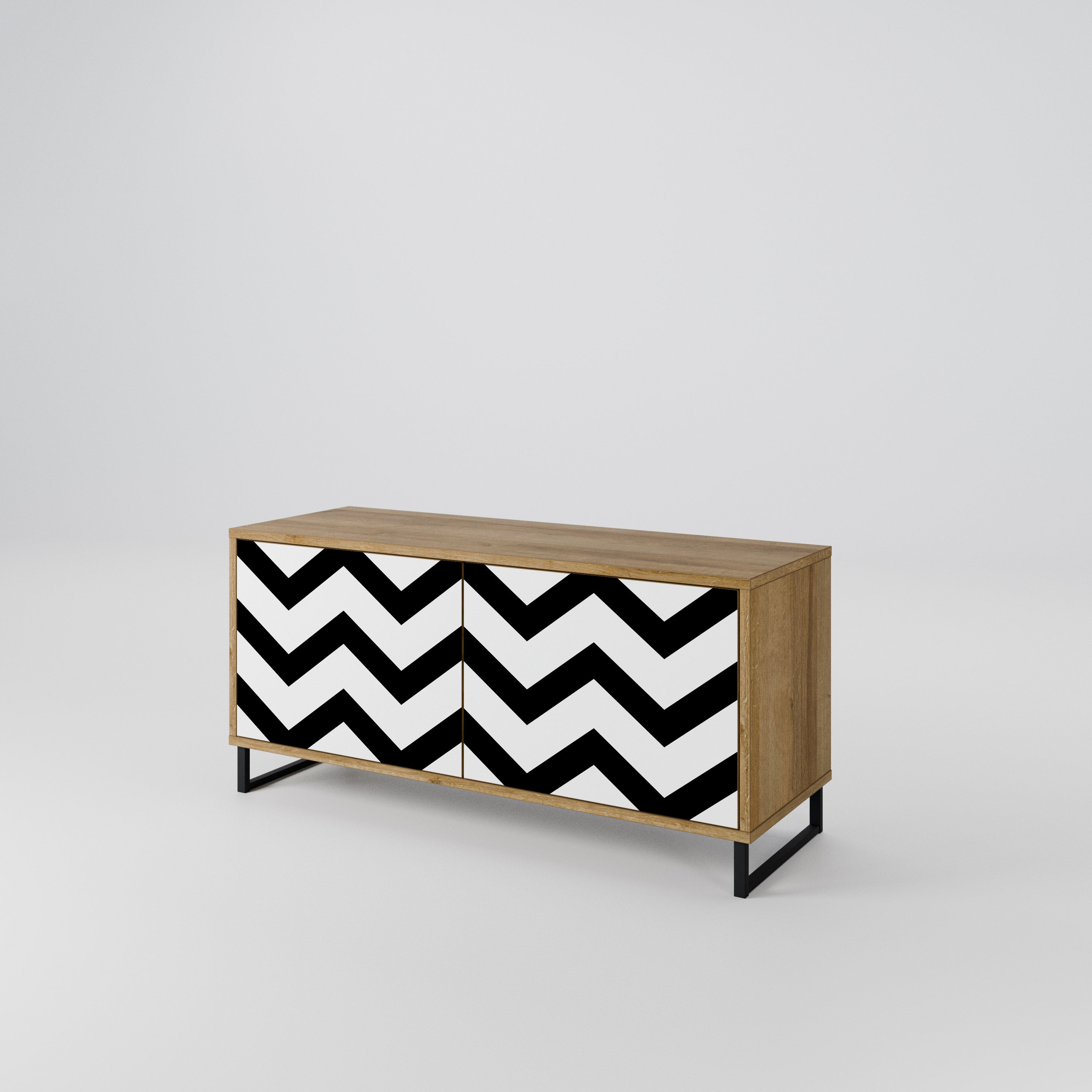CLASSIC ZIG ZAG Compact 2-Door TV Cabinet