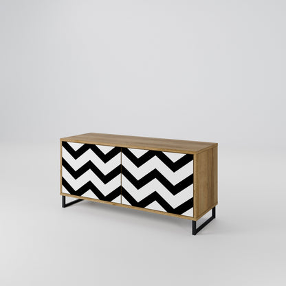 CLASSIC ZIG ZAG Compact 2-Door TV Cabinet