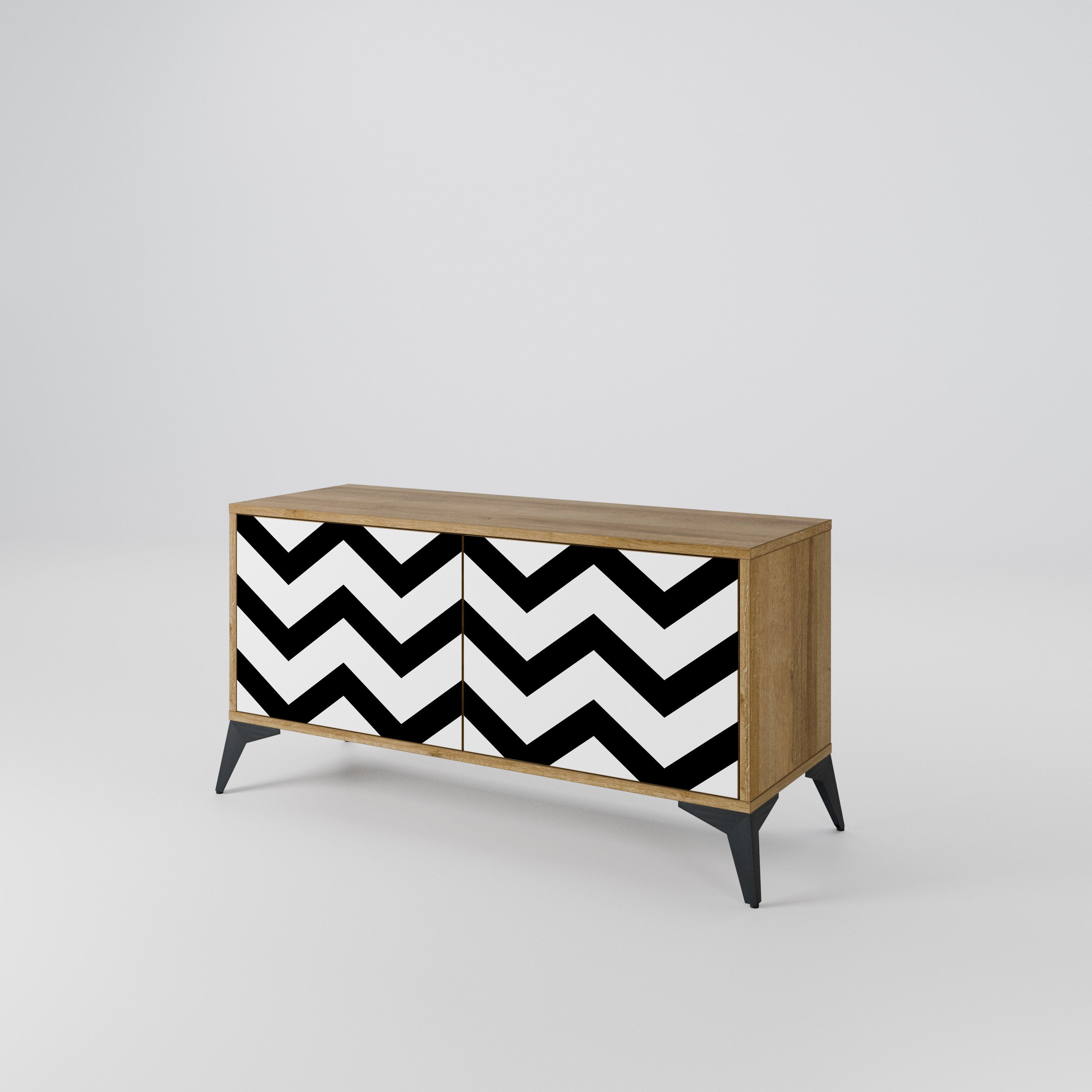 CLASSIC ZIG ZAG Compact 2-Door TV Cabinet