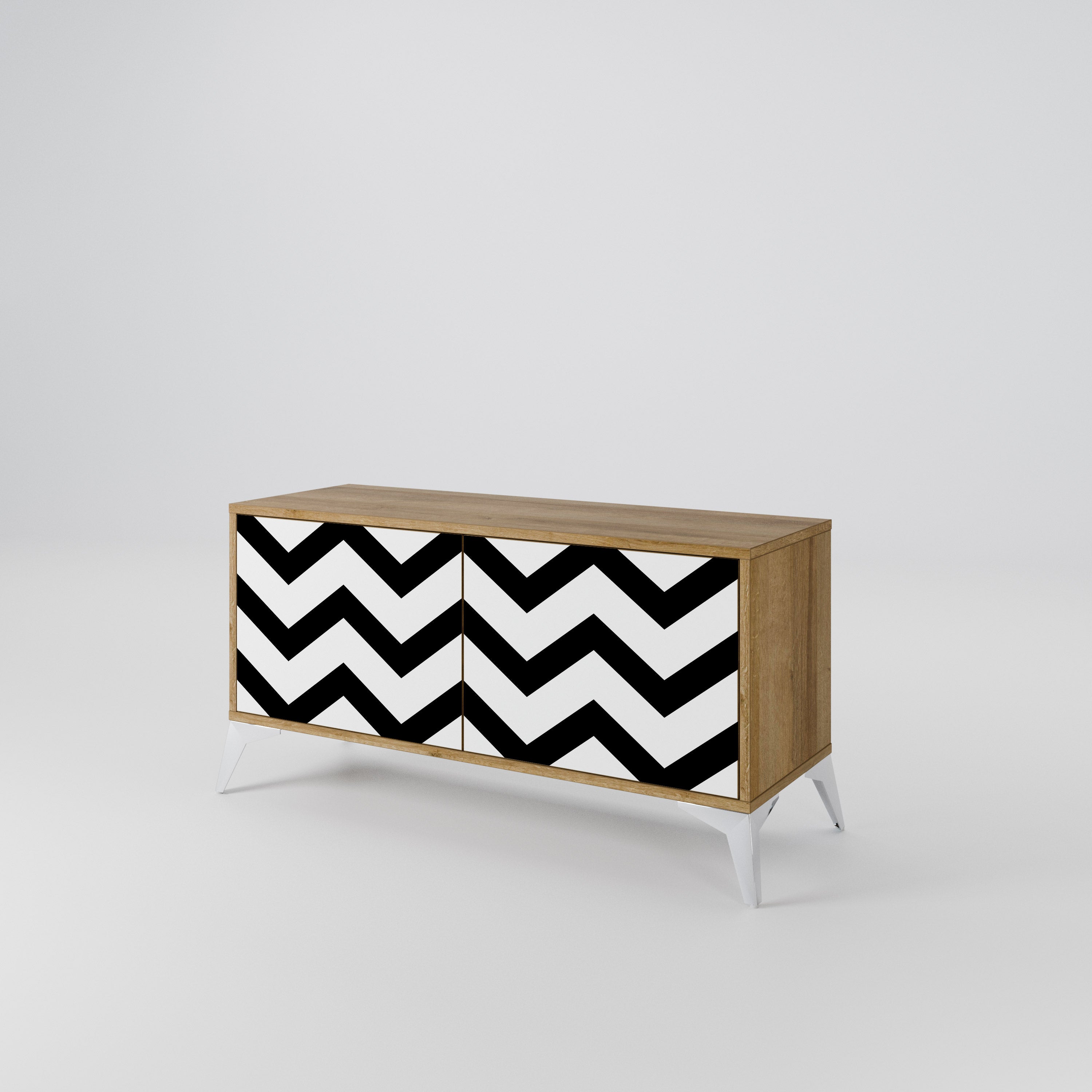 CLASSIC ZIG ZAG Compact 2-Door TV Cabinet